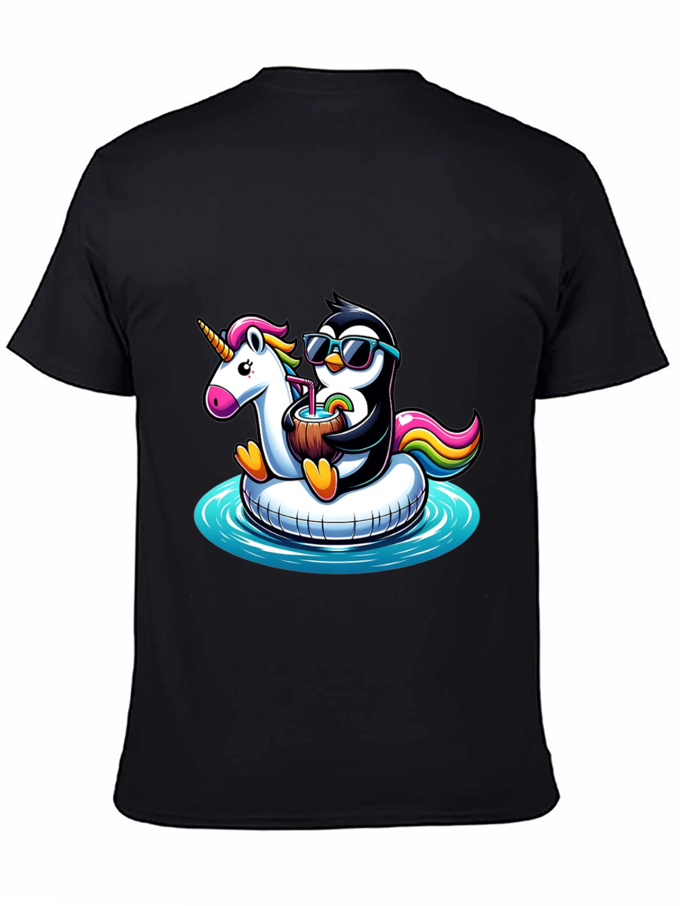 Penguin Unicorn Pool Float T-Shirt
