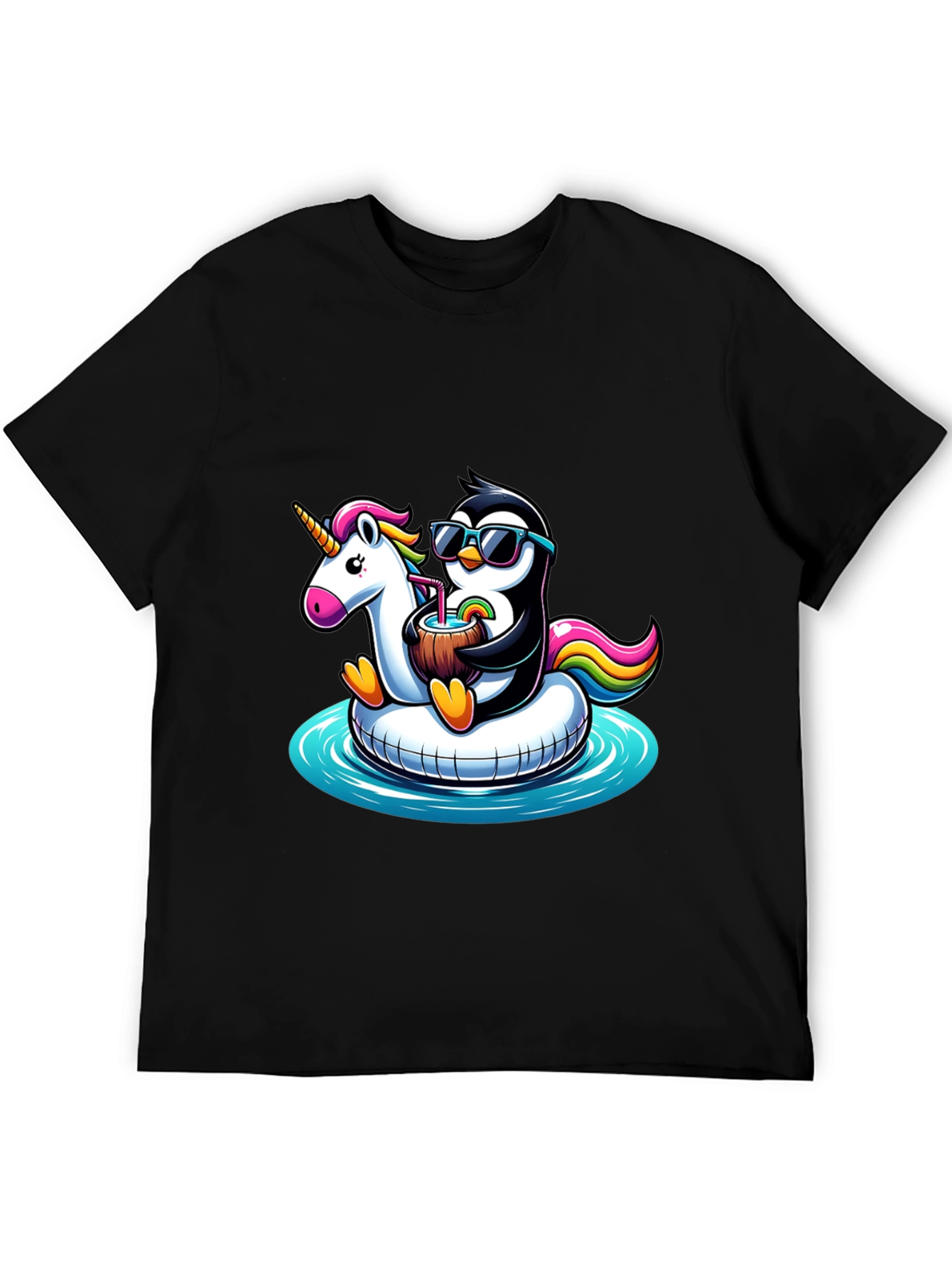 Penguin Unicorn Pool Float T-Shirt