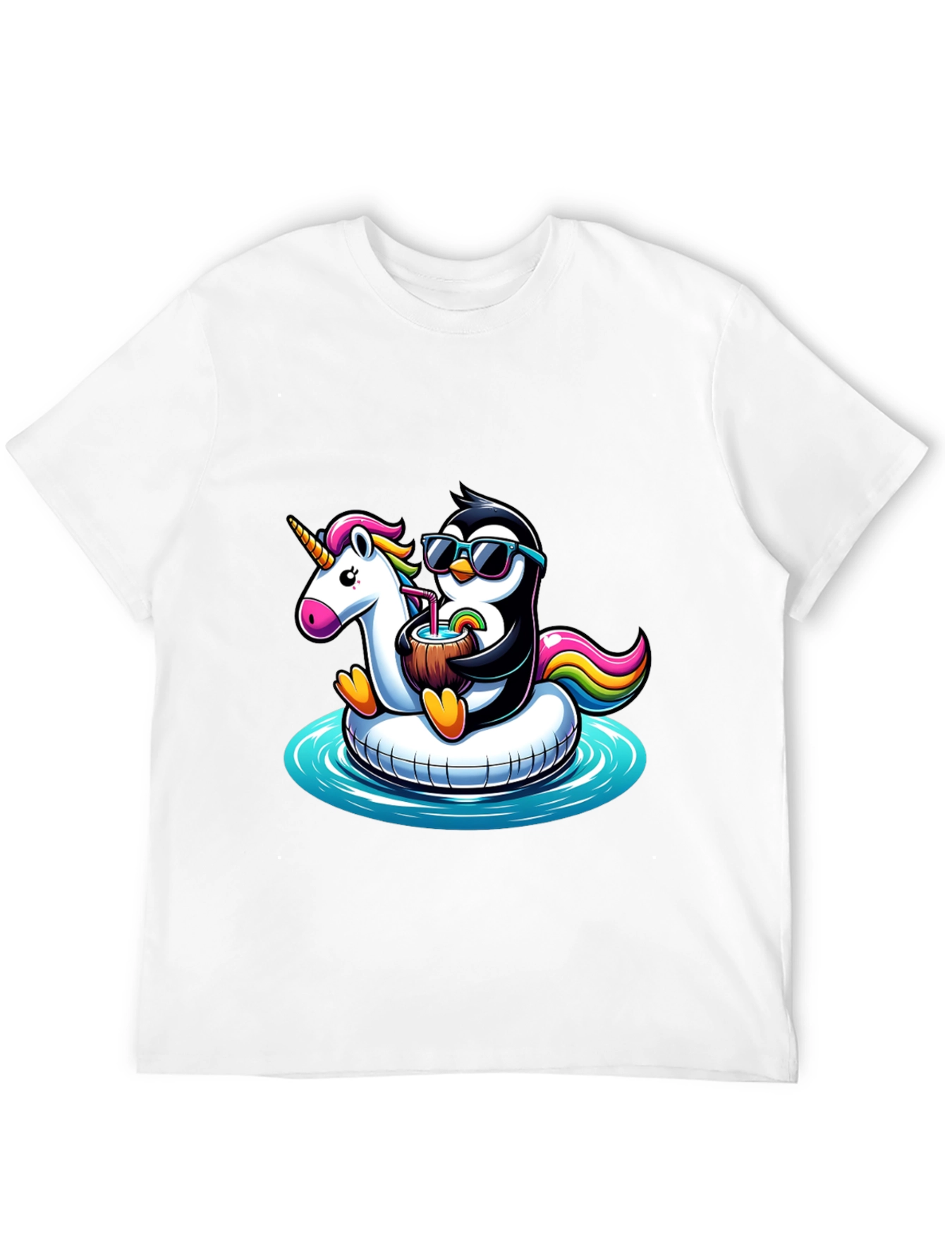 Penguin Unicorn Pool Float T-Shirt