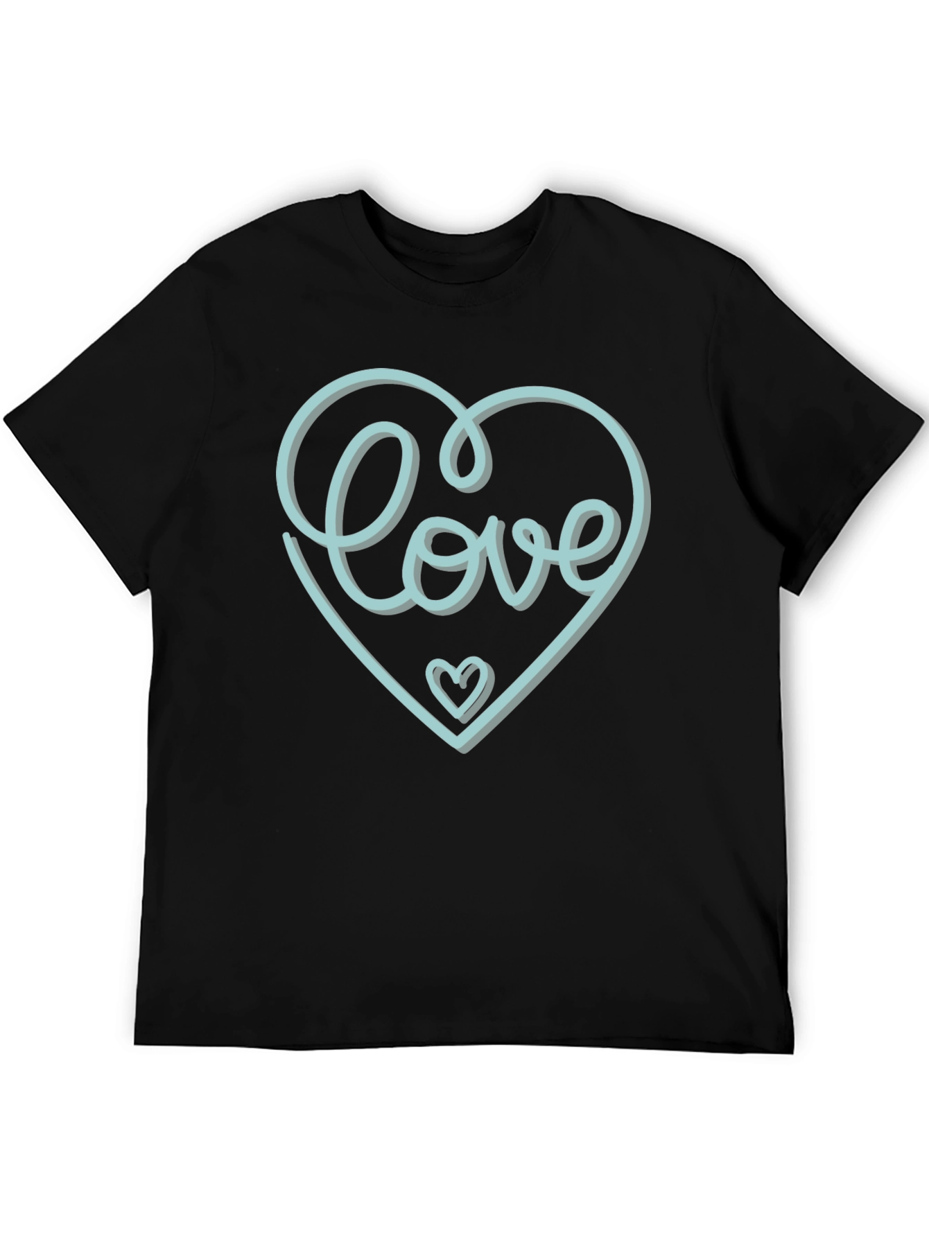 Love Heart Graphic Tee - Stylish Black T-Shirt