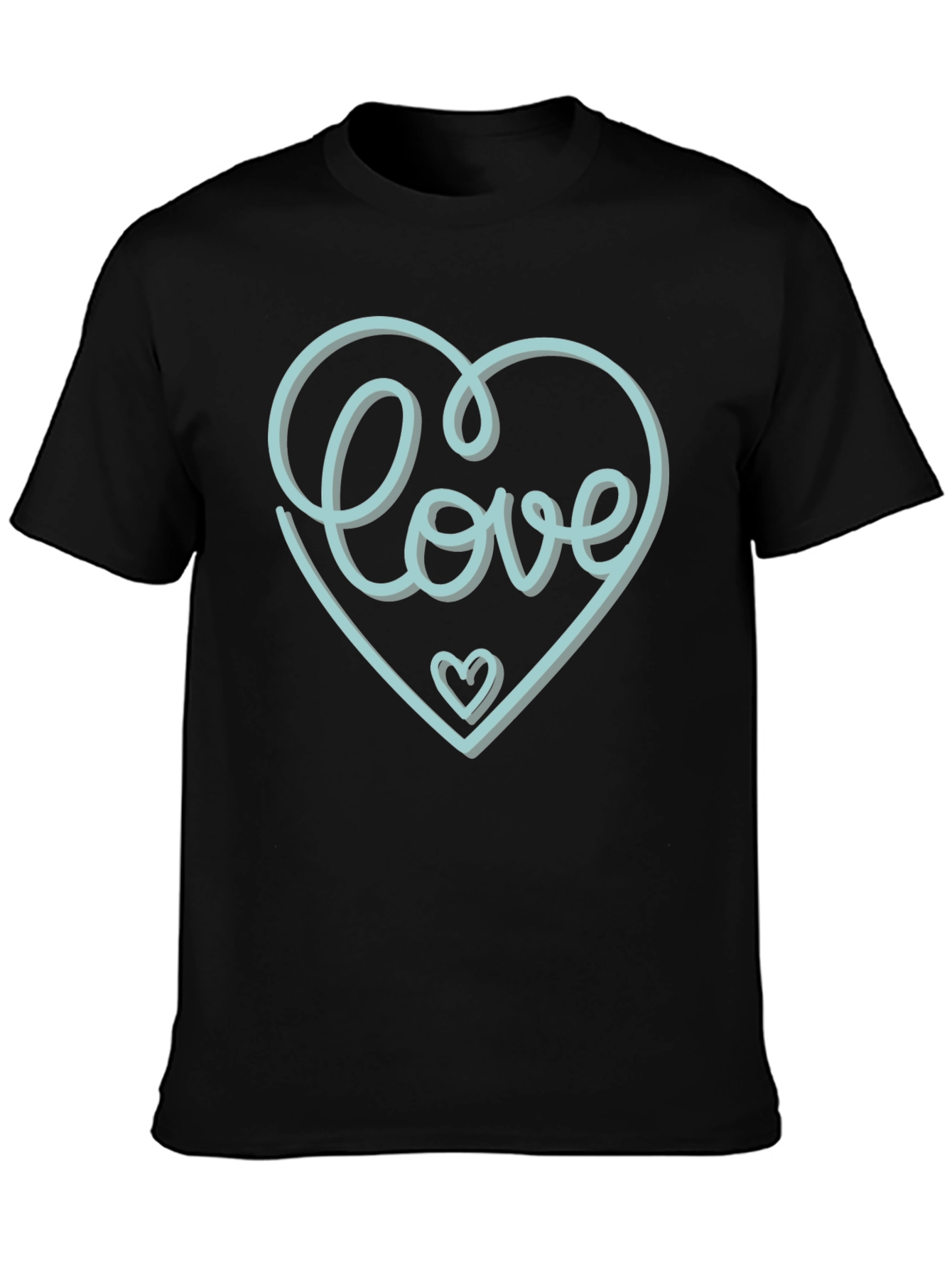 Love Heart Graphic Tee - Stylish Black T-Shirt