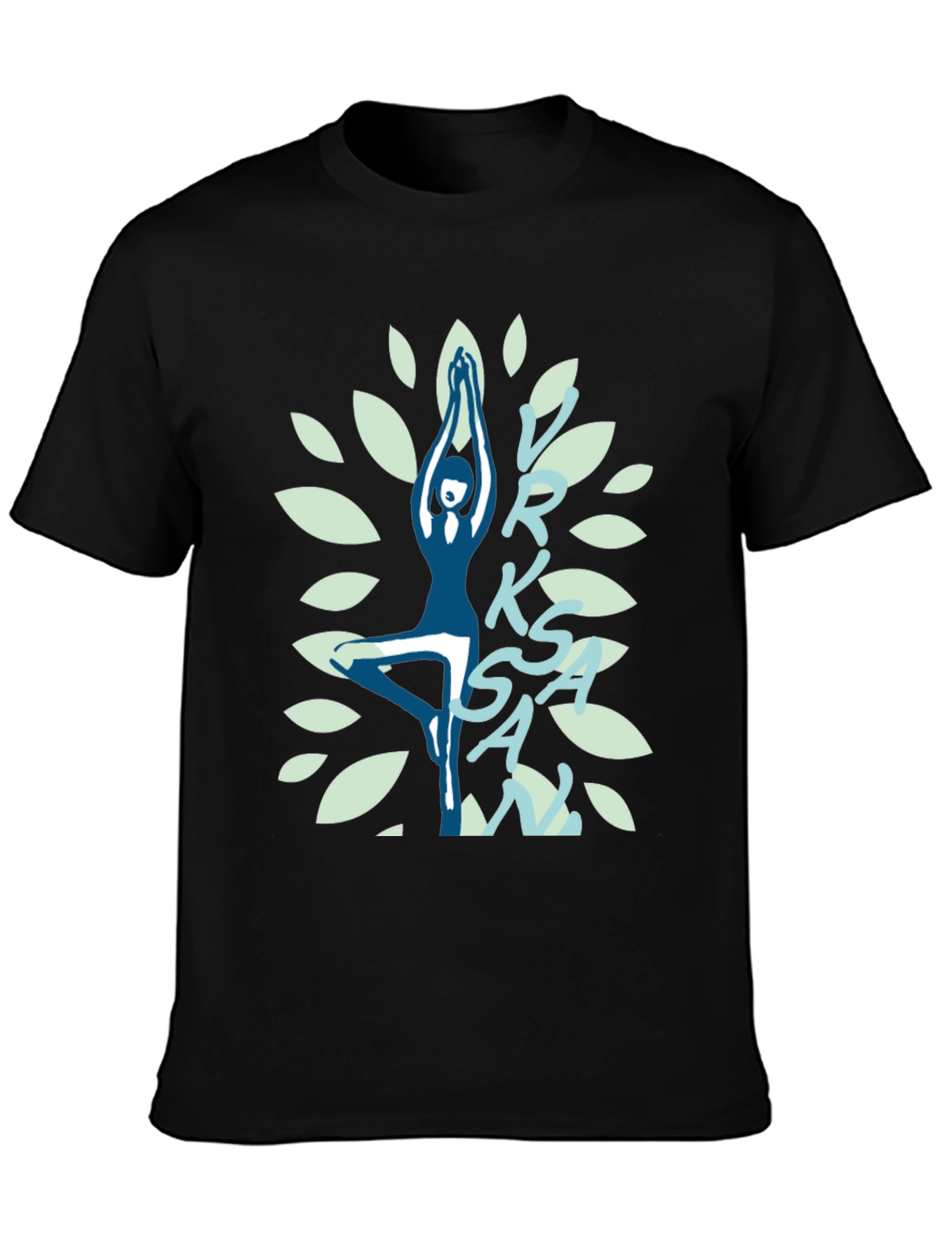 Yoga Tree Pose Graphic T-Shirt - Black