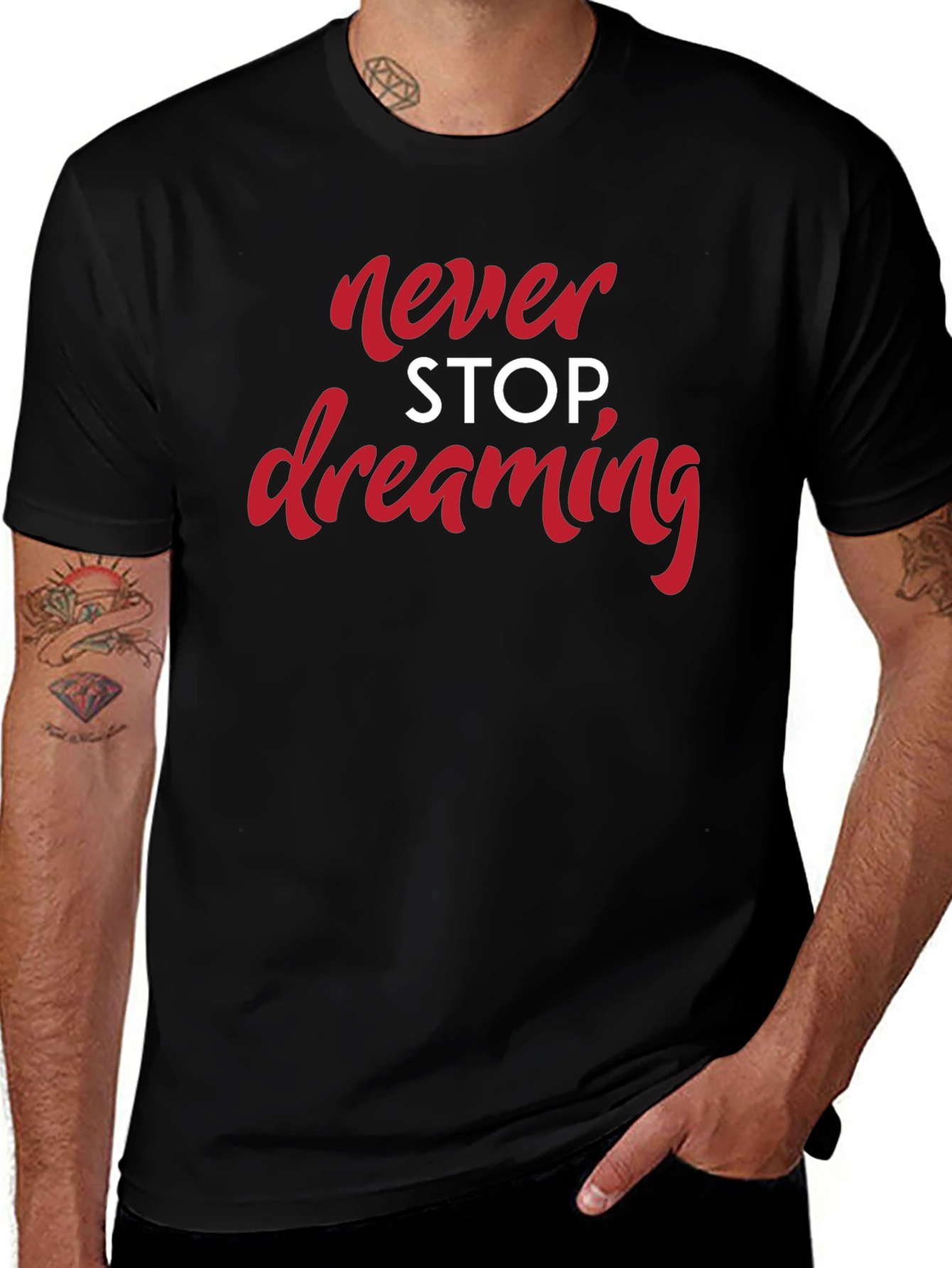 Never Stop Dreaming Black T-Shirt