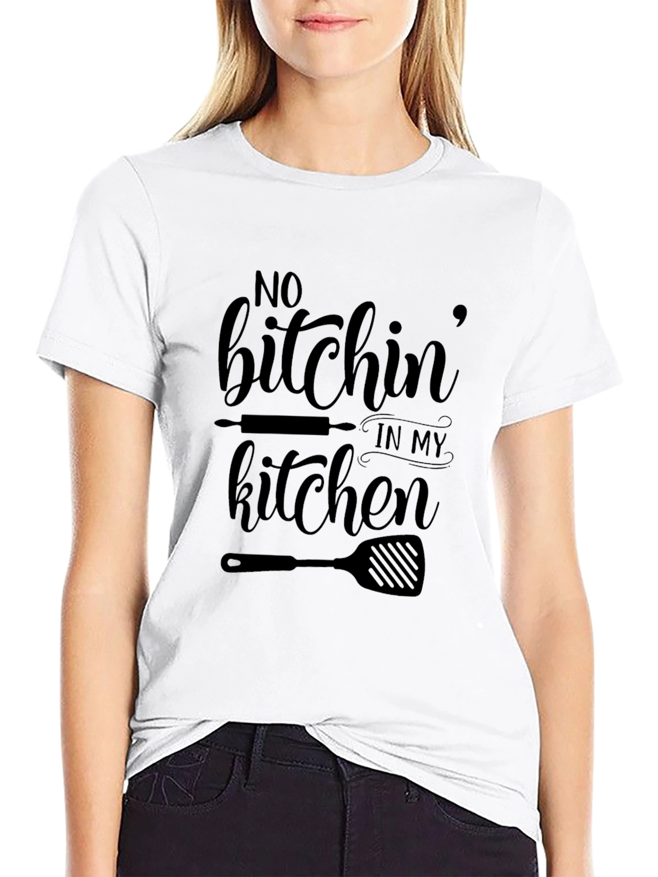 No Bitchin In My Kitchen Black Graphic T-Shirt