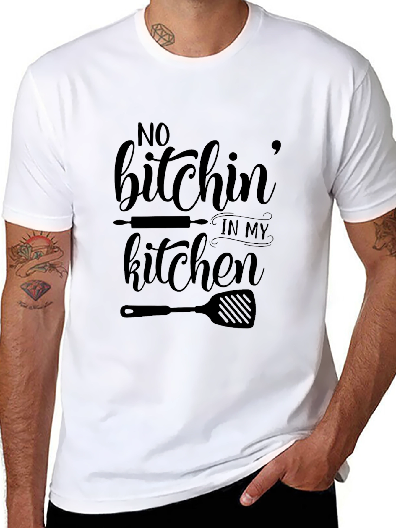 No Bitchin In My Kitchen Black Graphic T-Shirt