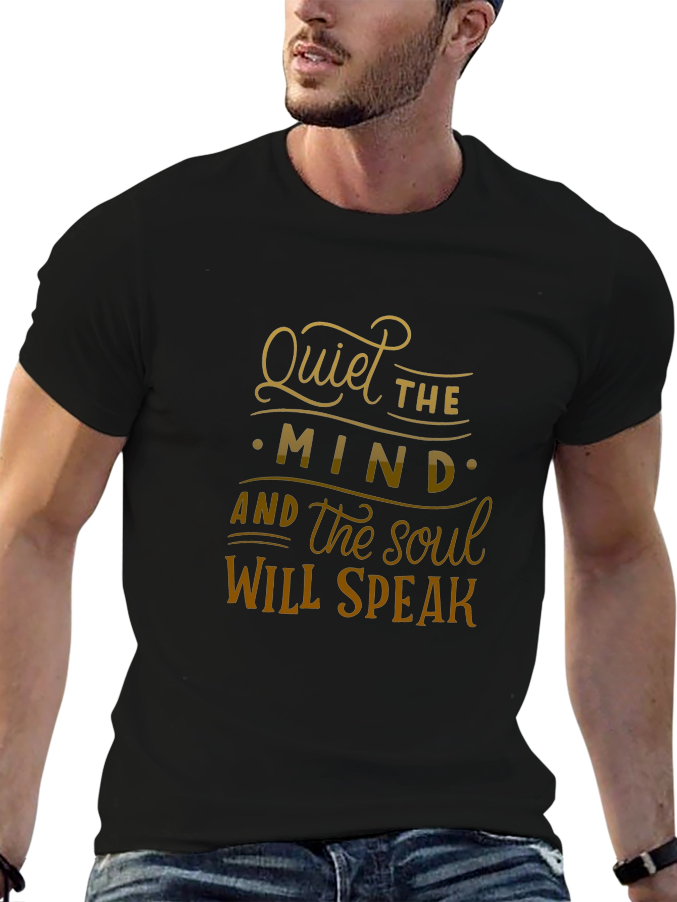 Quiet The Mind Graphic Tee - Black