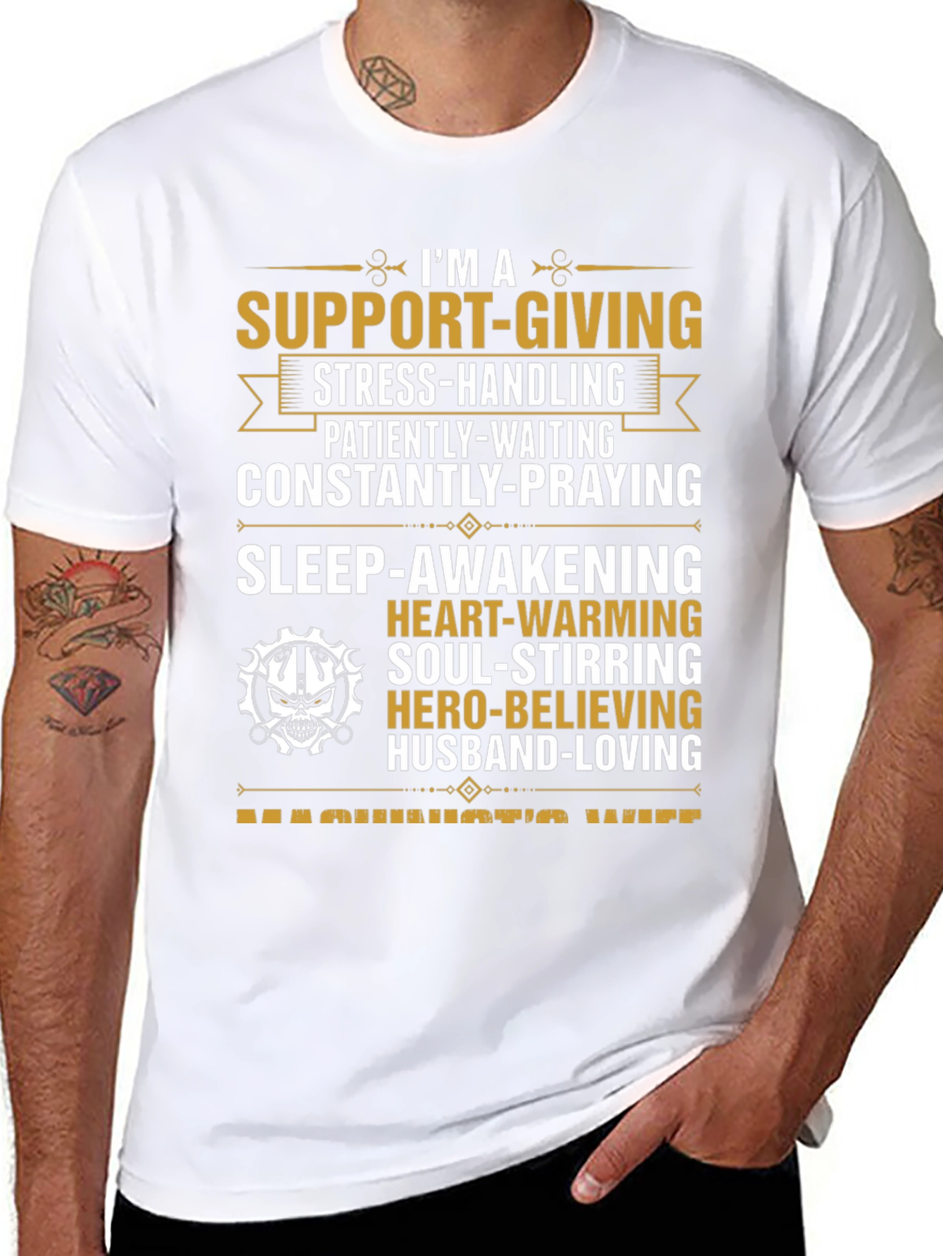 Support-Giving Machinists Wife Black Tee