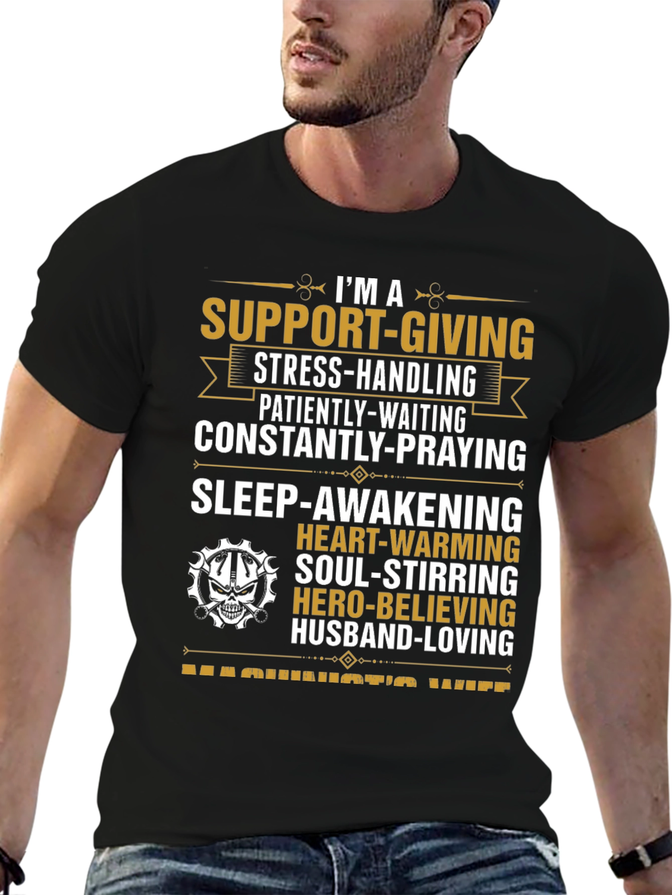 Support-Giving Machinists Wife Black Tee