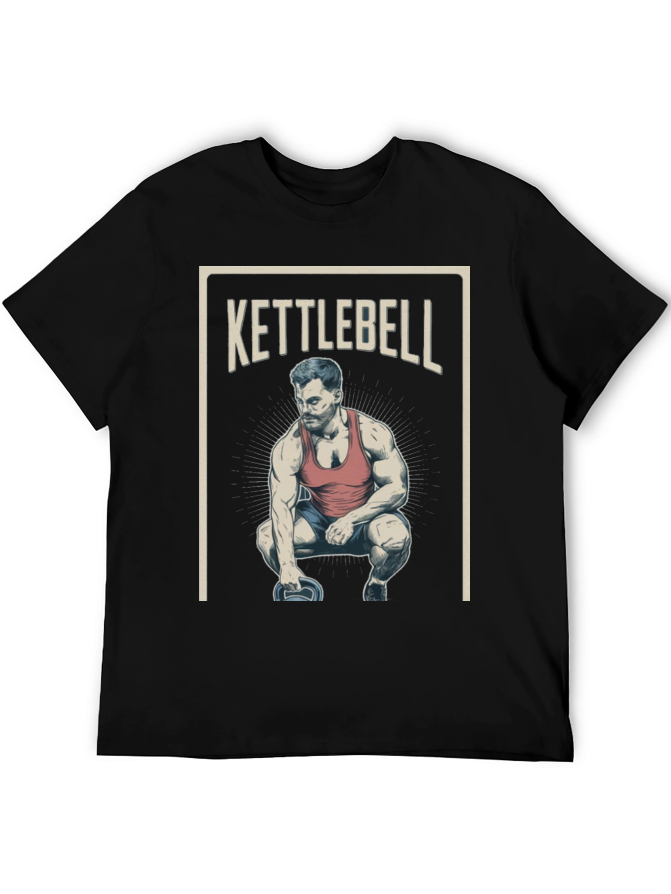Kettlebell Squat Graphic T-Shirt - Workout Gym Tee
