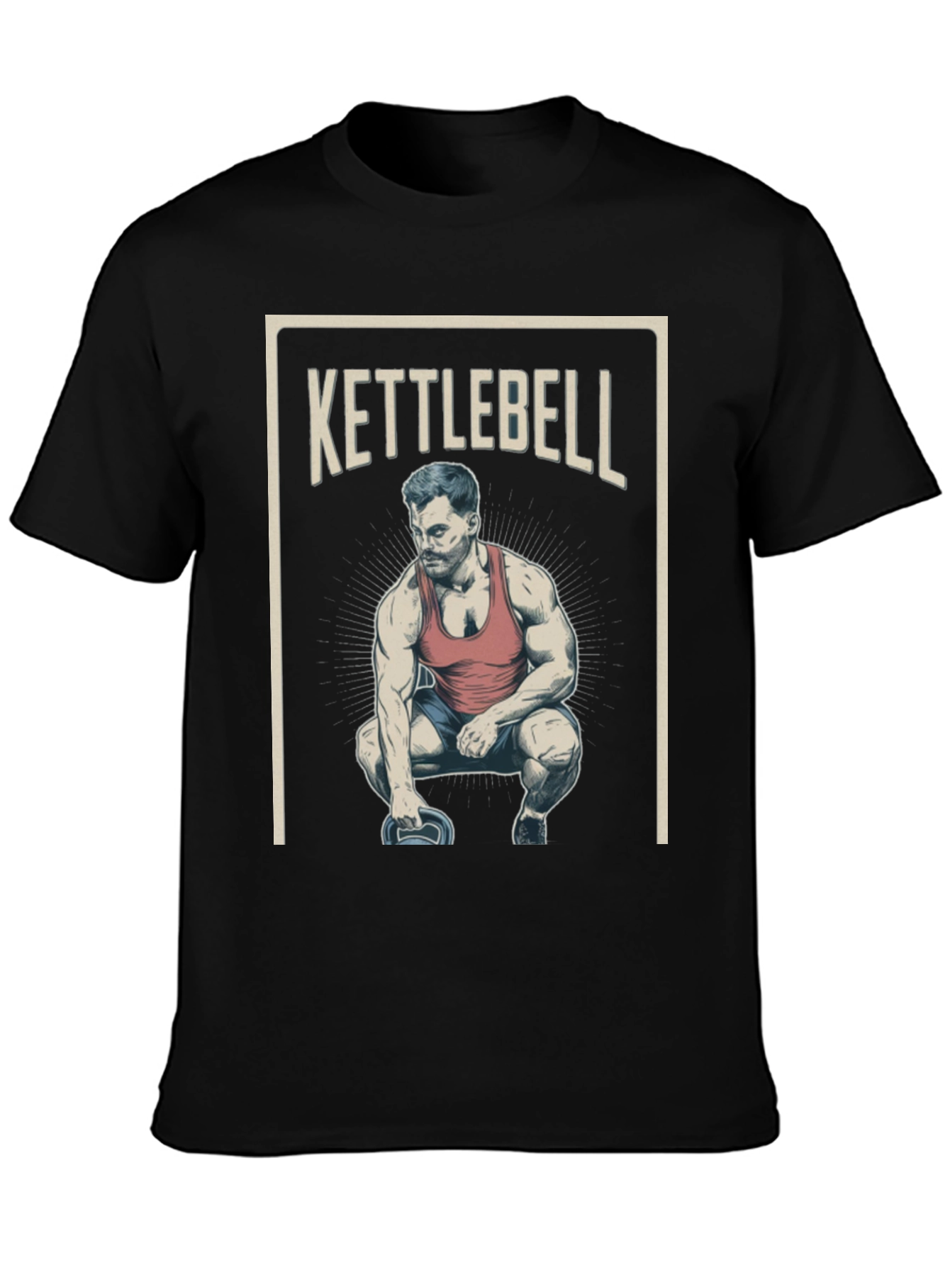 Kettlebell Squat Graphic T-Shirt - Workout Gym Tee
