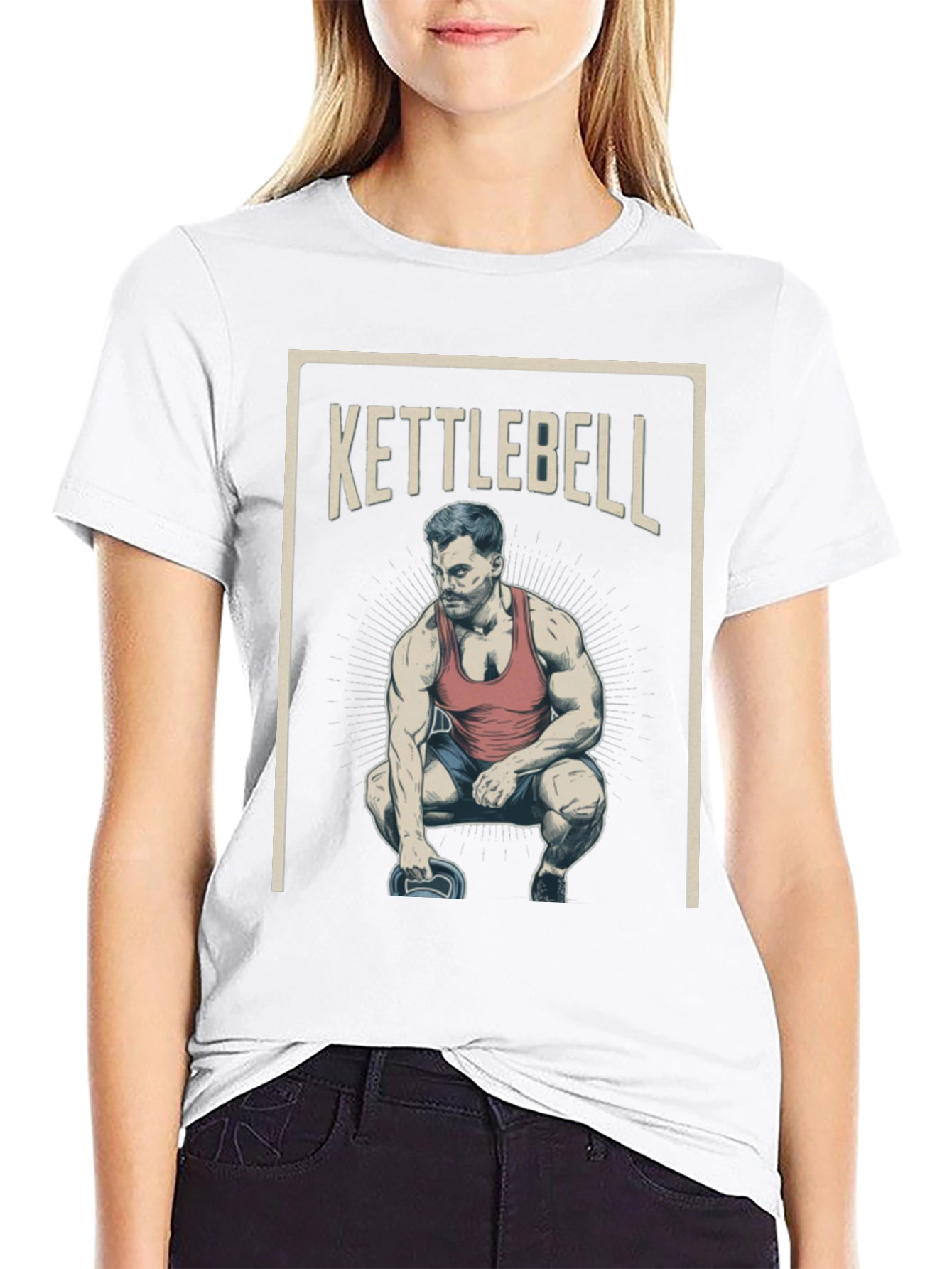 Kettlebell Squat Graphic T-Shirt - Workout Gym Tee