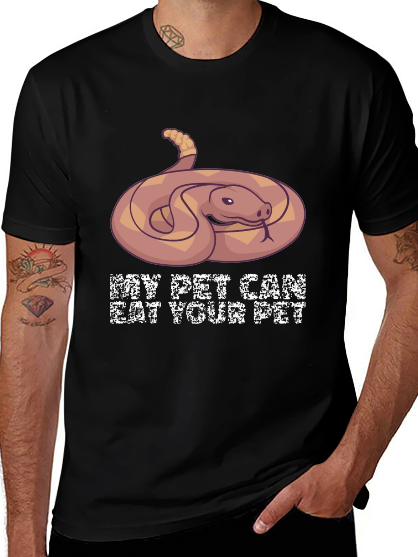My Pet Can Eat Your Pet Snake Graphic T-Shirt