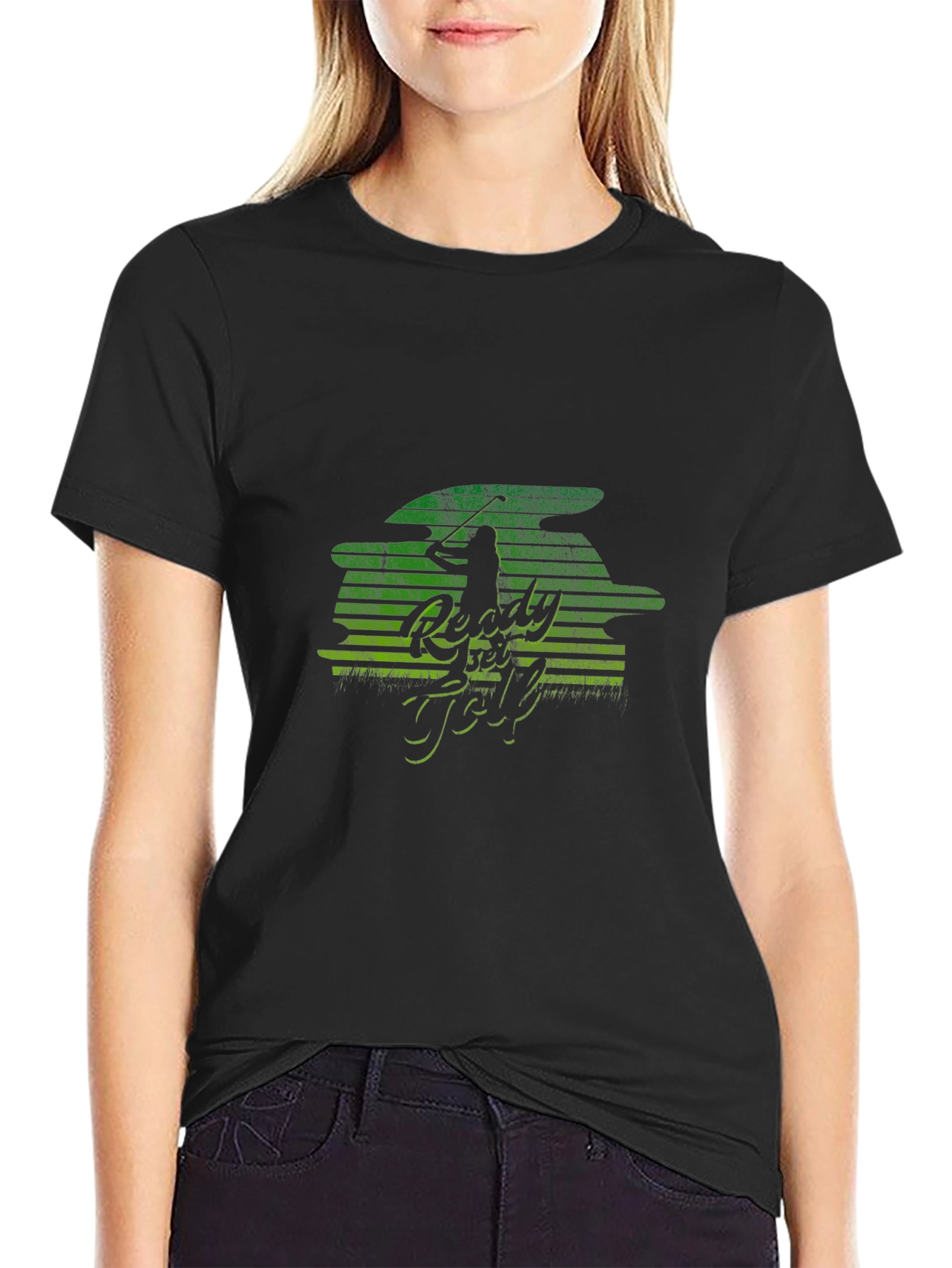 Ready to Golf Mens Black Graphic Tee