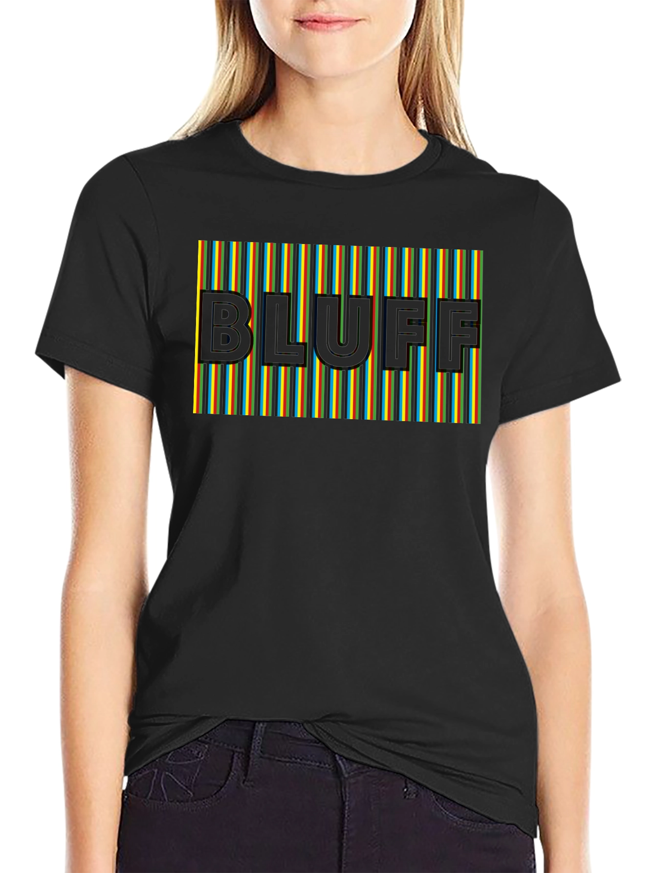 Bluff Graphic Tee - Striped Design Modern Fit