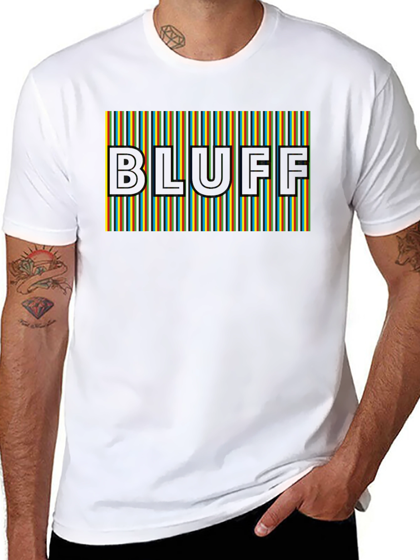 Bluff Graphic Tee - Striped Design Modern Fit