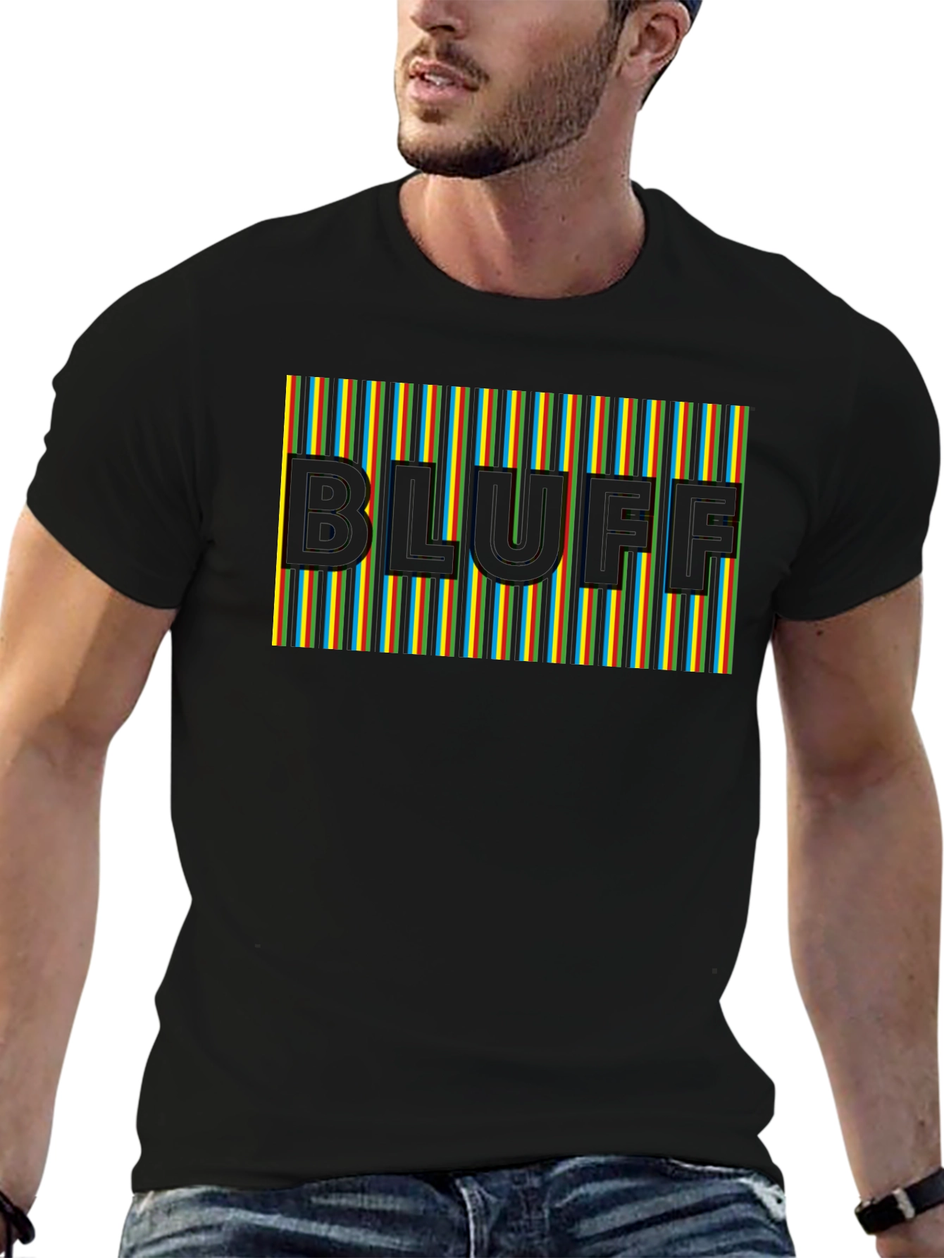 Bluff Graphic Tee - Striped Design Modern Fit