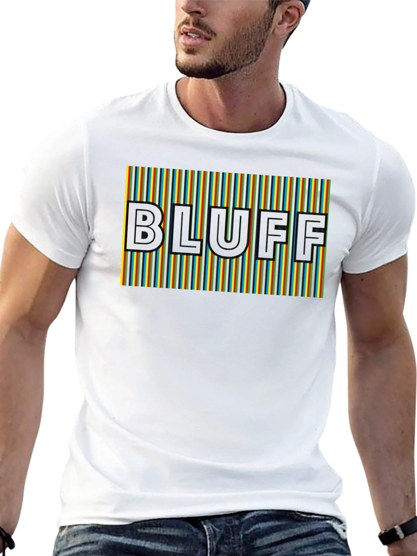 Bluff Graphic Tee - Striped Design Modern Fit