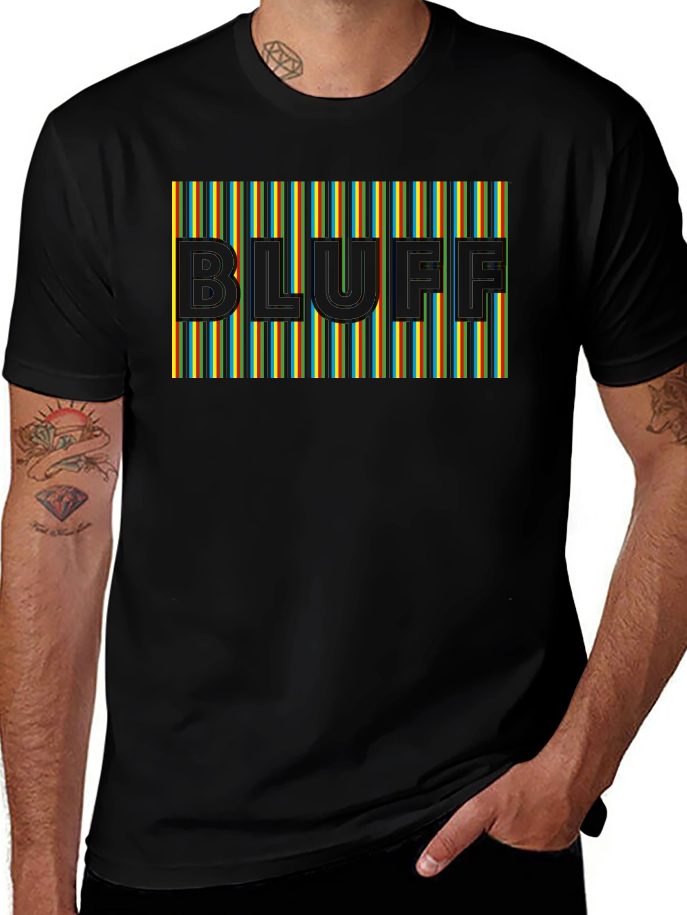 Bluff Graphic Tee - Striped Design Modern Fit