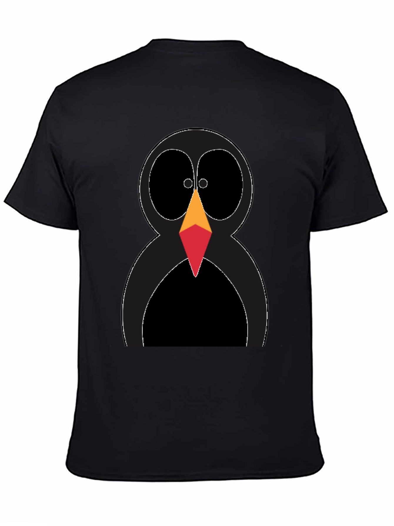 Funky Penguin Graphic Tee - Black Cotton T-Shirt