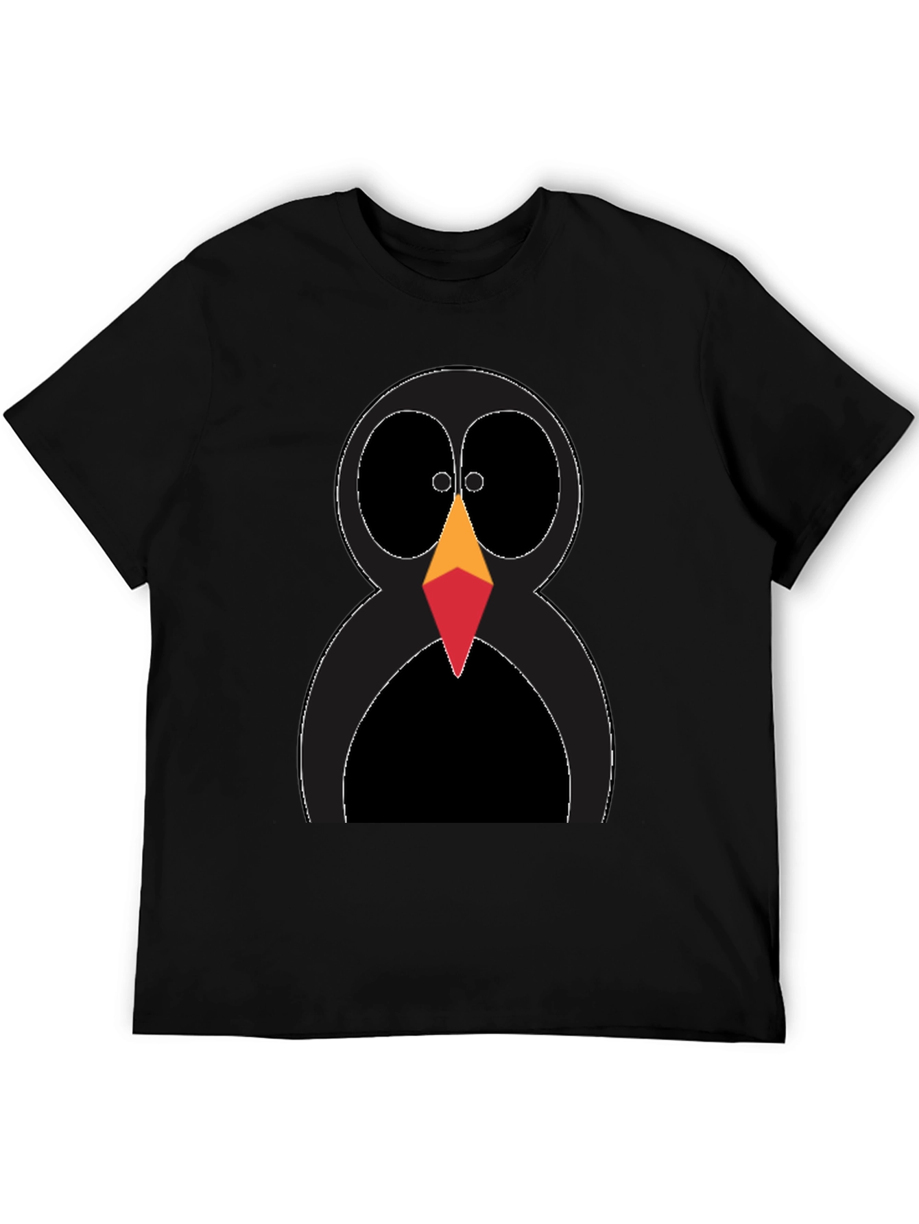 Funky Penguin Graphic Tee - Black Cotton T-Shirt