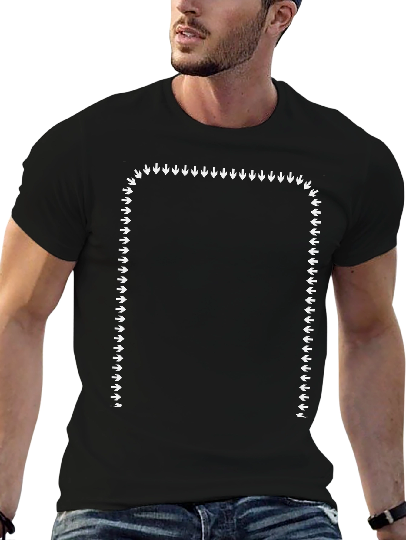 Arrow Frame Graphic Tee - Black Casual Shirt