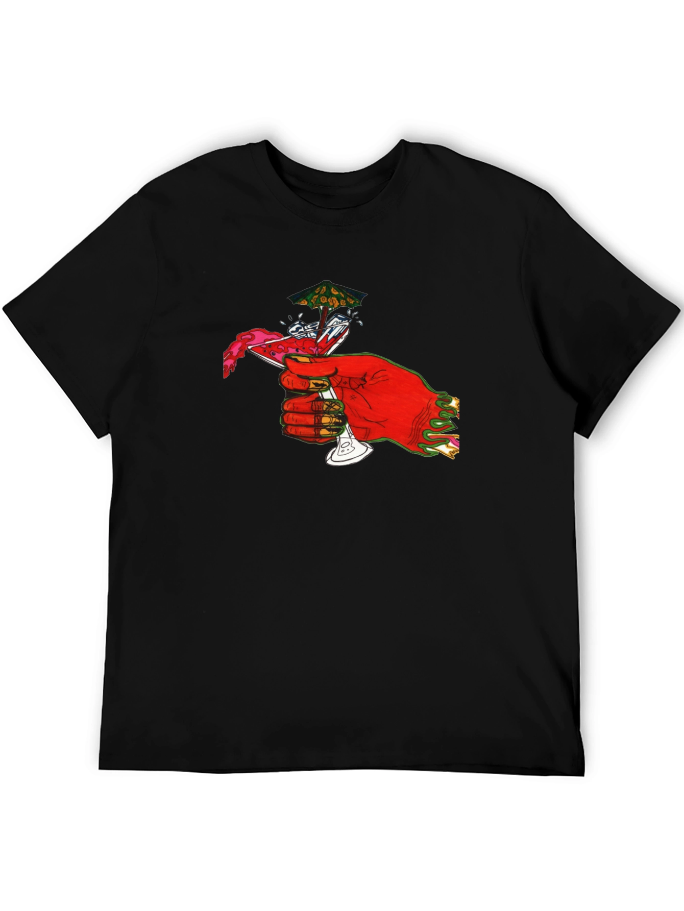 Red Hand Cocktail Graphic T-Shirt
