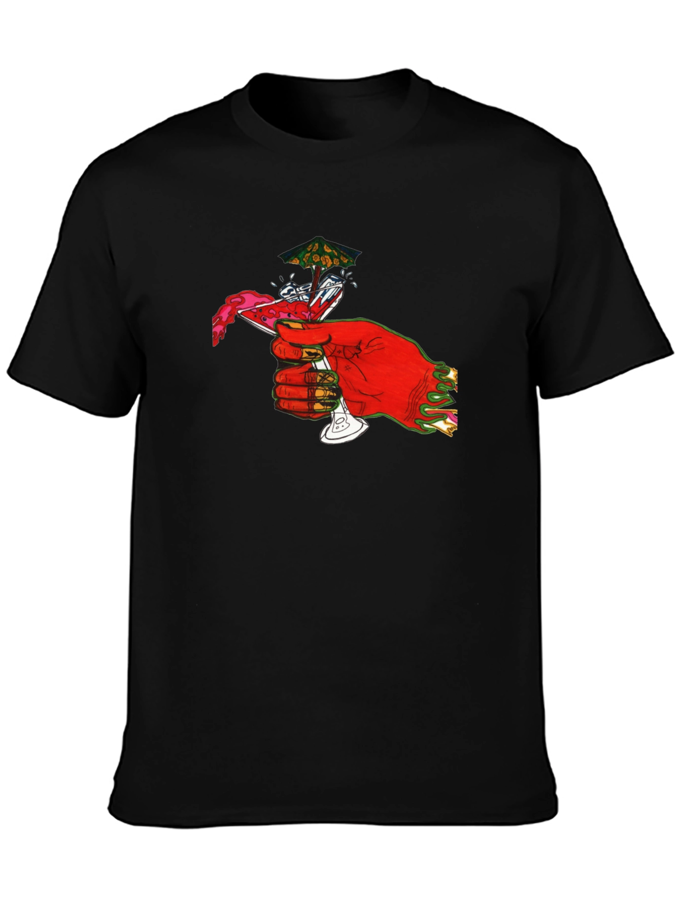 Red Hand Cocktail Graphic T-Shirt