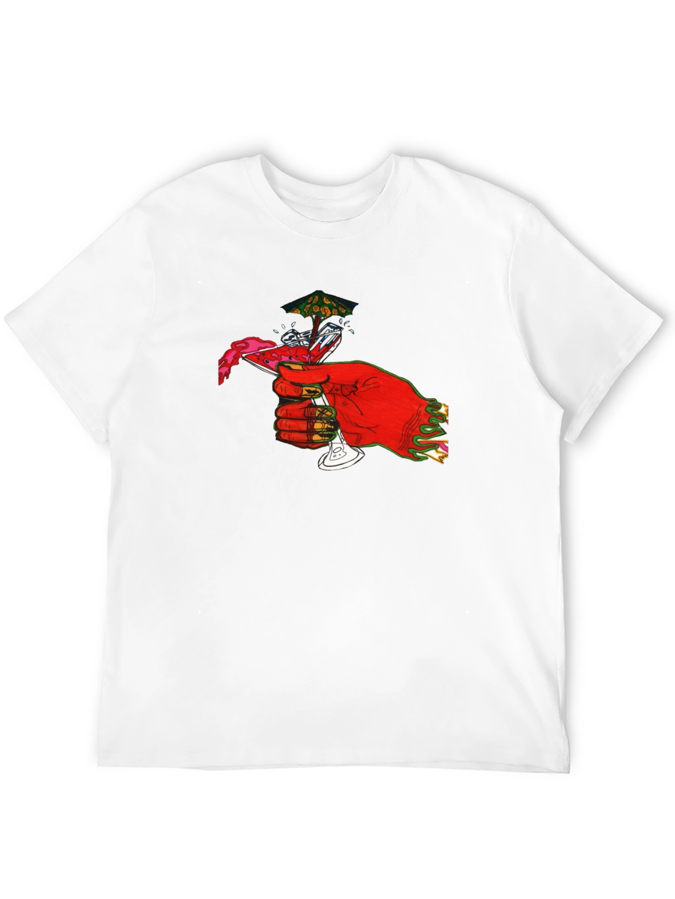 Red Hand Cocktail Graphic T-Shirt