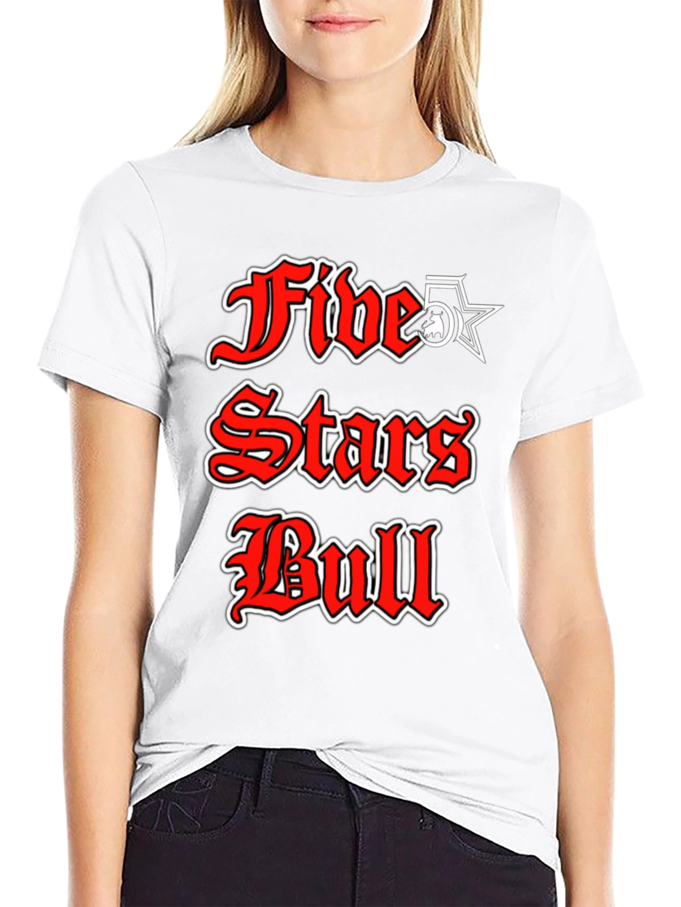 Five Stars Bull Graphic T-Shirt
