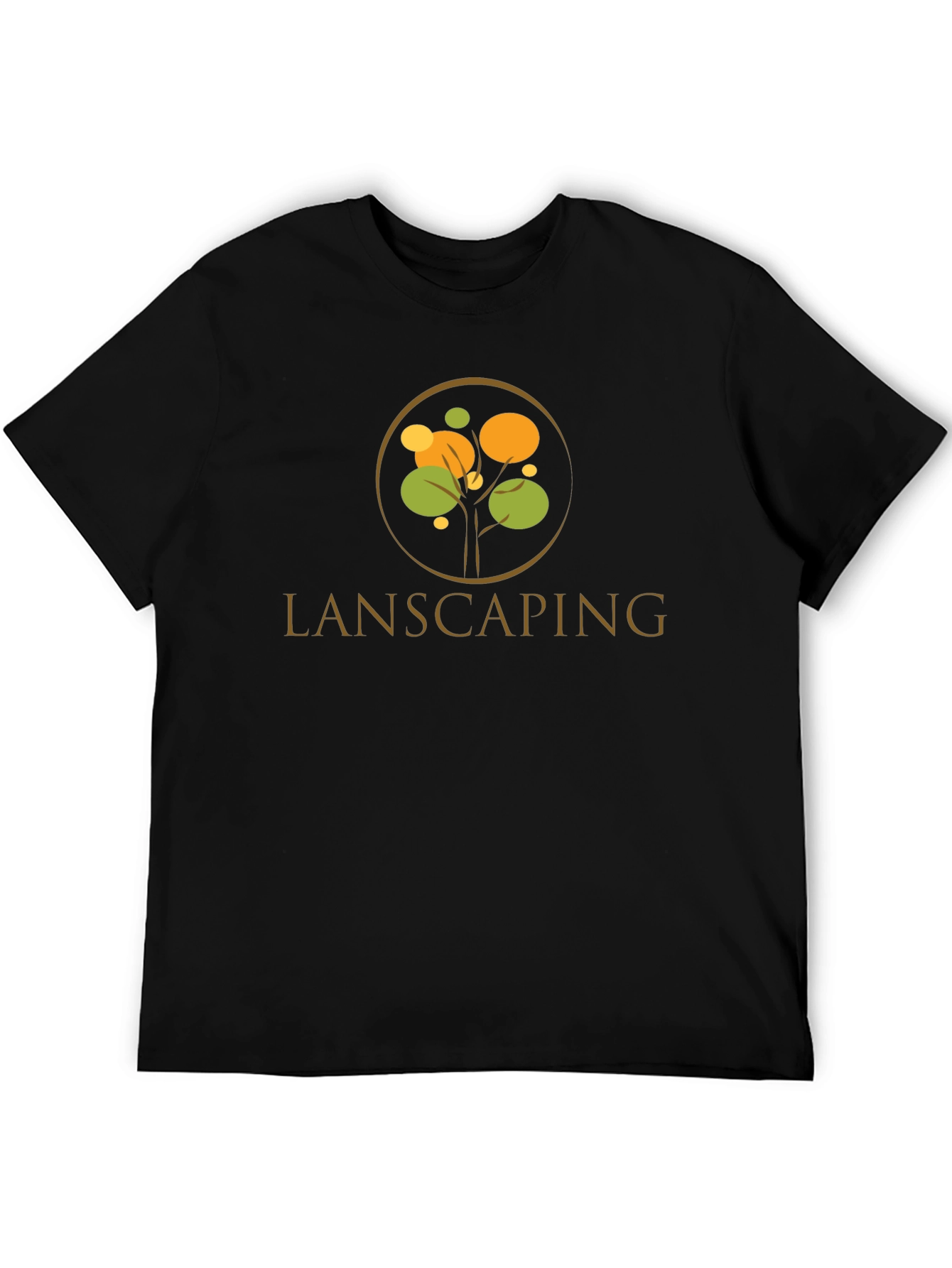 Lanscaping Tree Logo Black T-Shirt