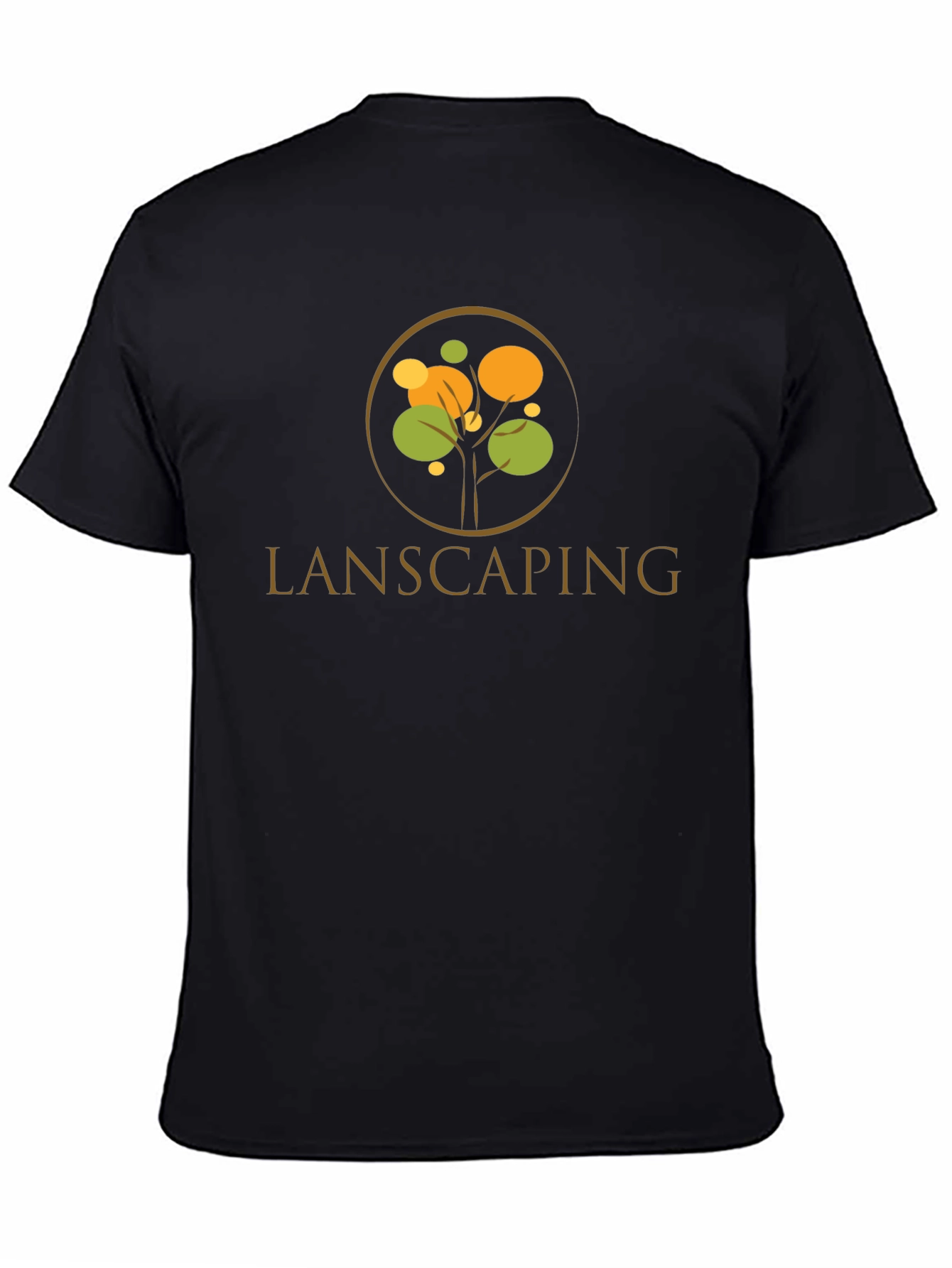 Lanscaping Tree Logo Black T-Shirt
