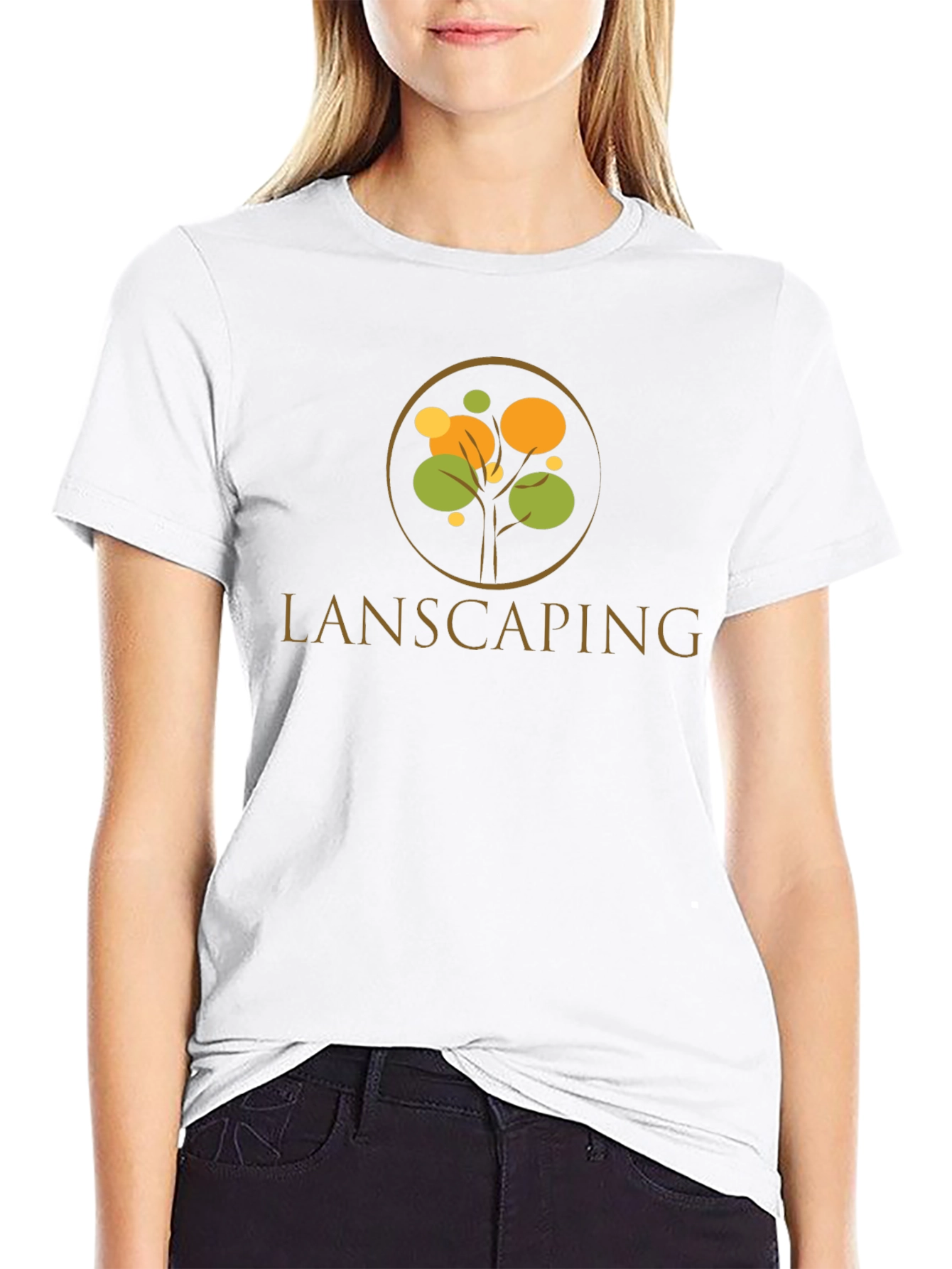 Lanscaping Tree Logo Black T-Shirt