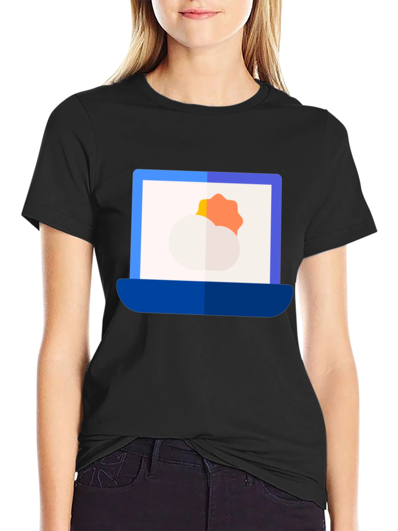 Weather Laptop Graphic Tee - Modern Style