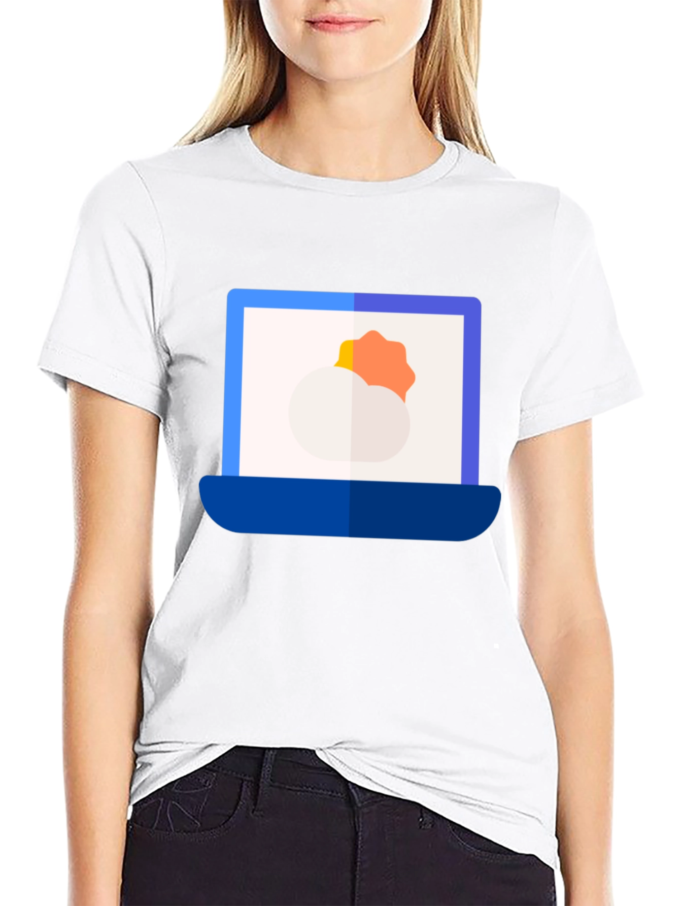 Weather Laptop Graphic Tee - Modern Style