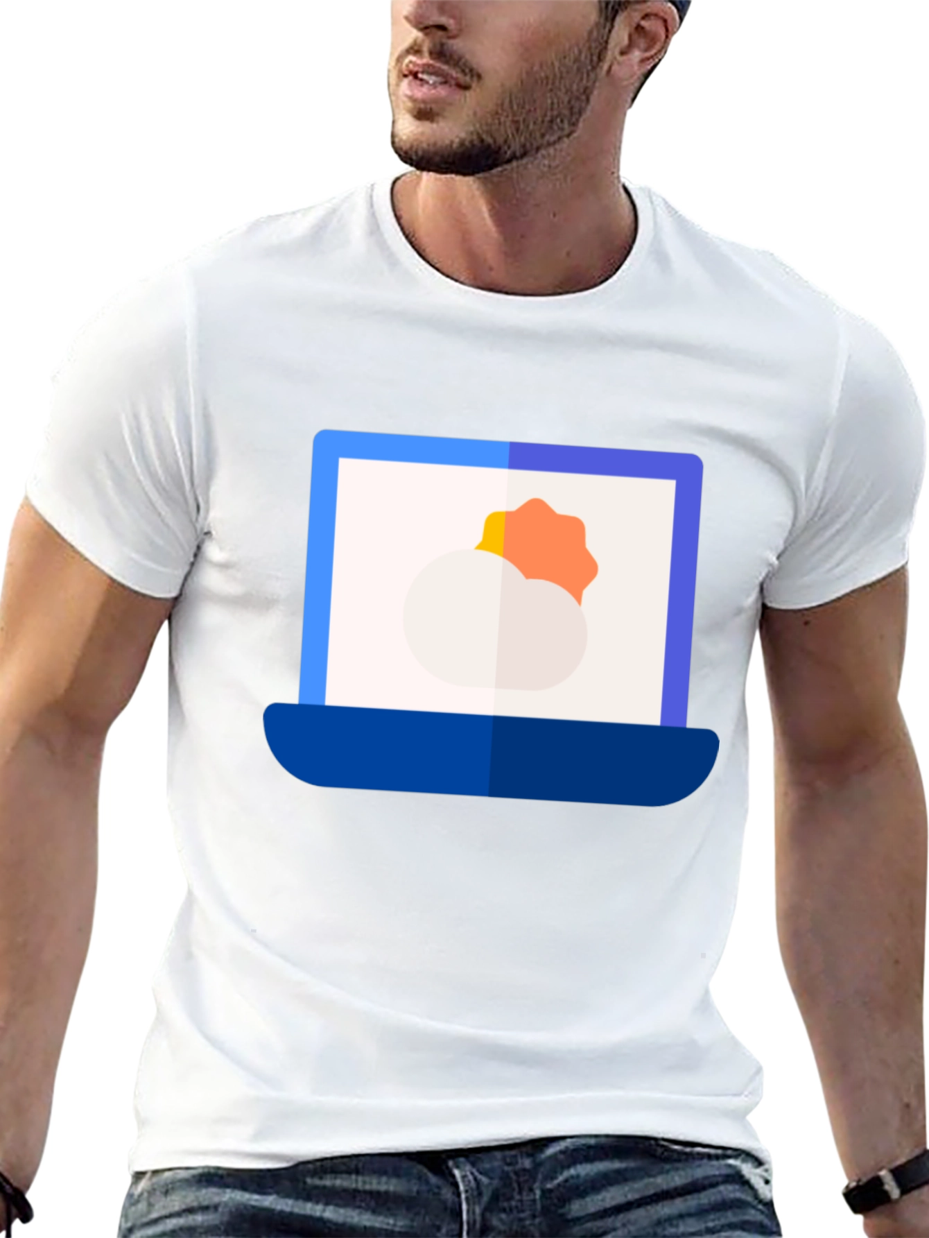 Weather Laptop Graphic Tee - Modern Style