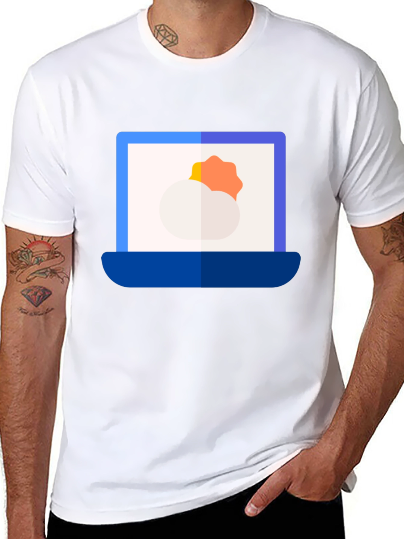 Weather Laptop Graphic Tee - Modern Style