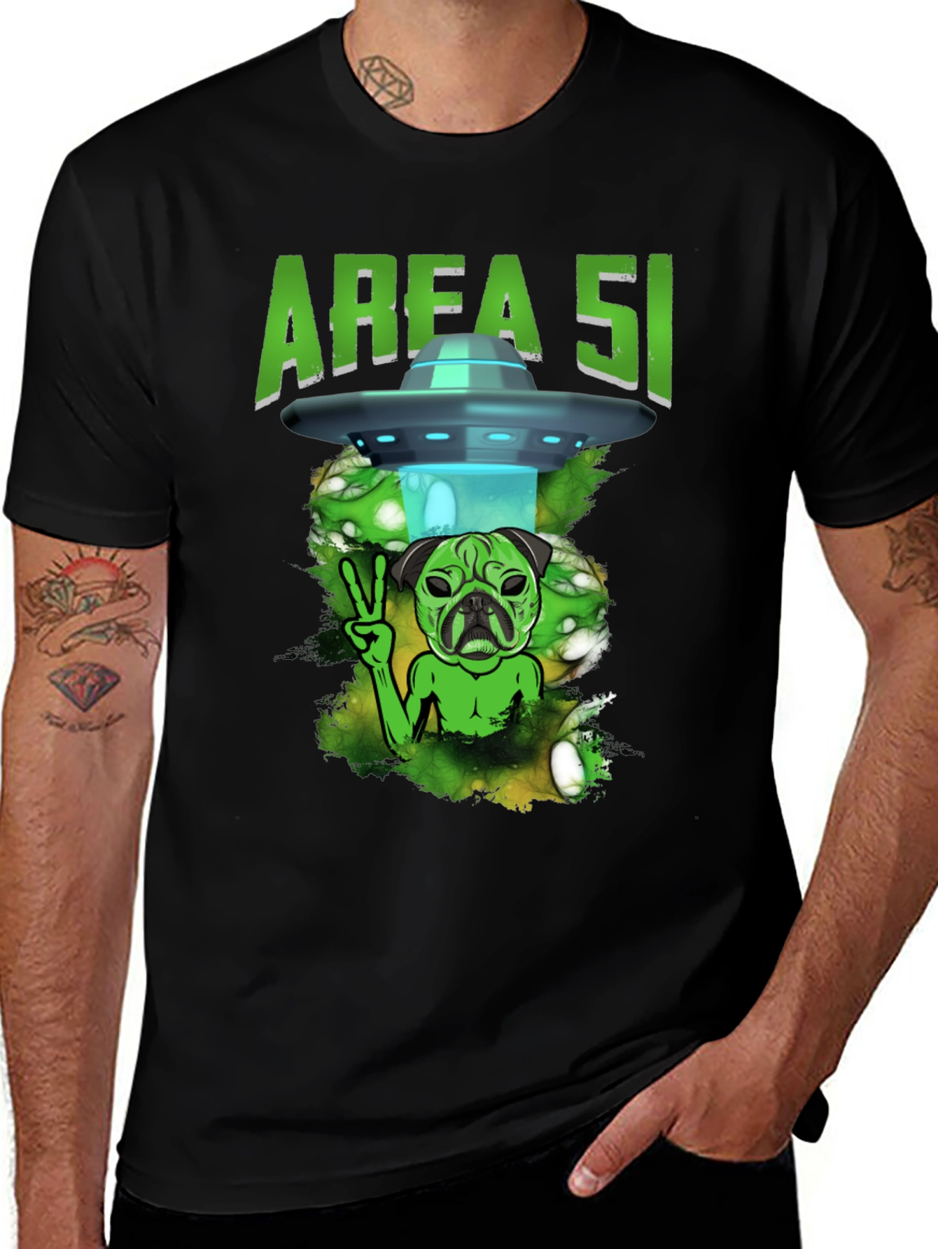 Area 51 Alien Pug T-Shirt