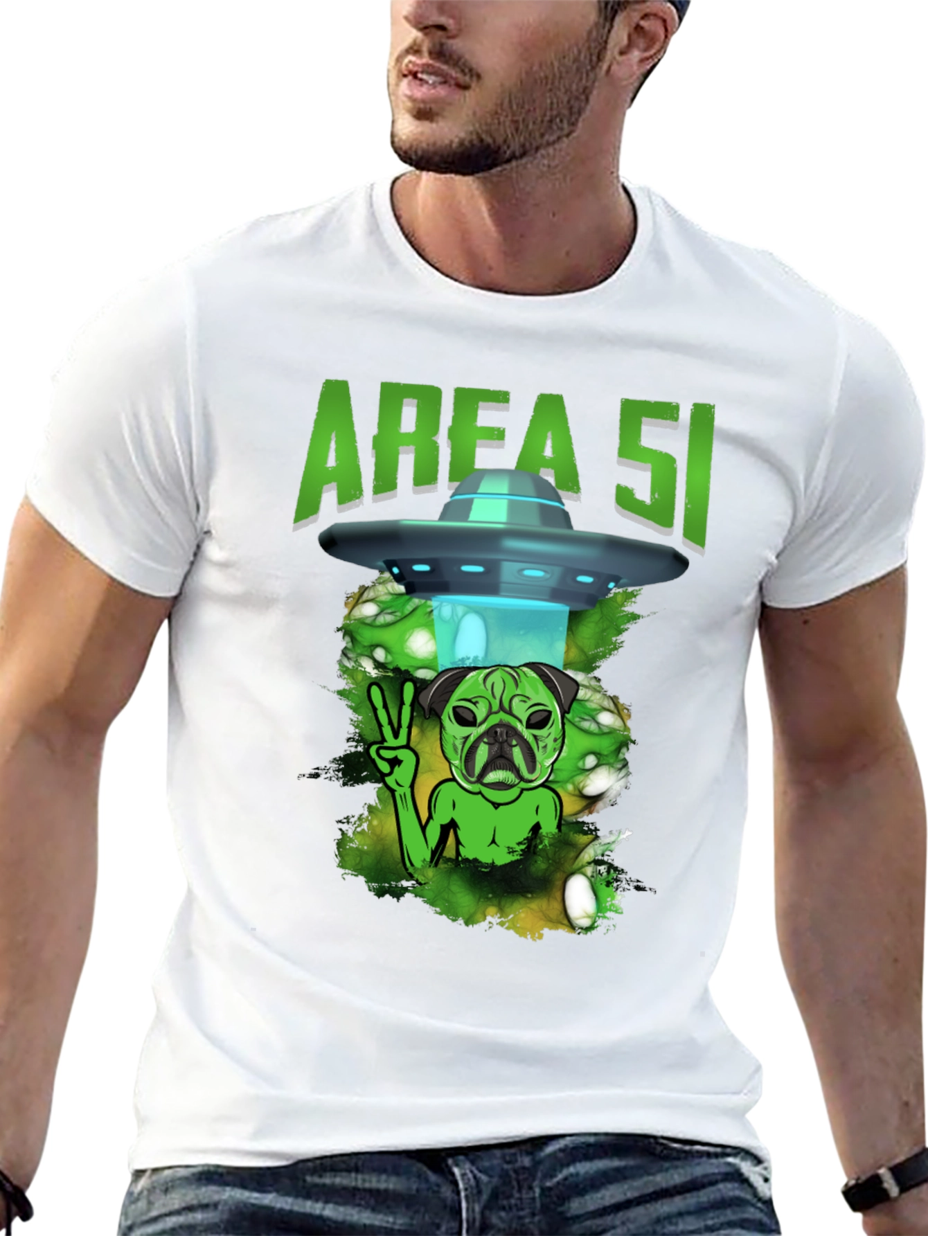 Area 51 Alien Pug T-Shirt