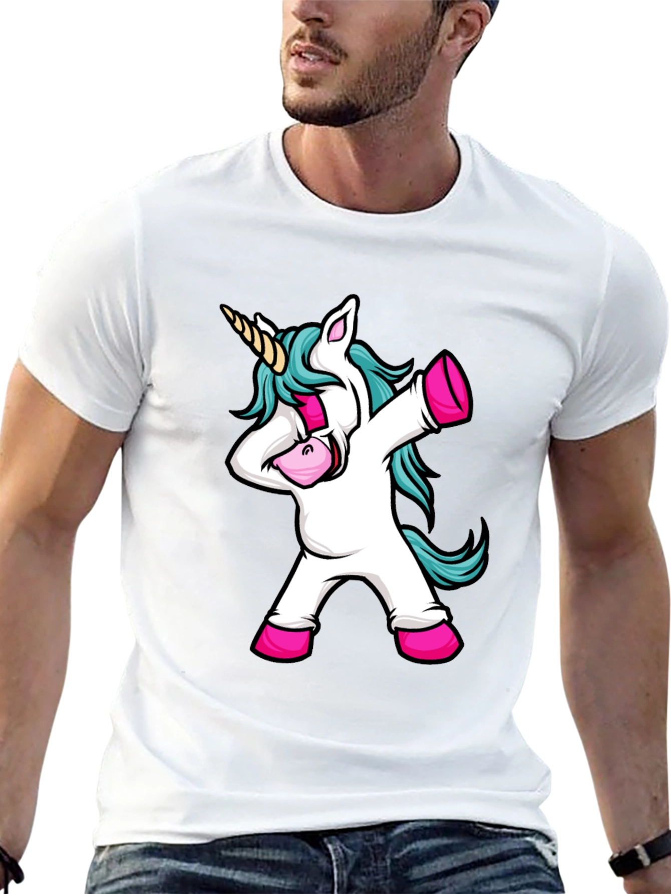 Dabbing Unicorn Black Graphic Tee
