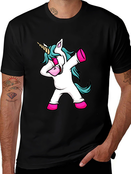 Dabbing Unicorn Black Graphic Tee