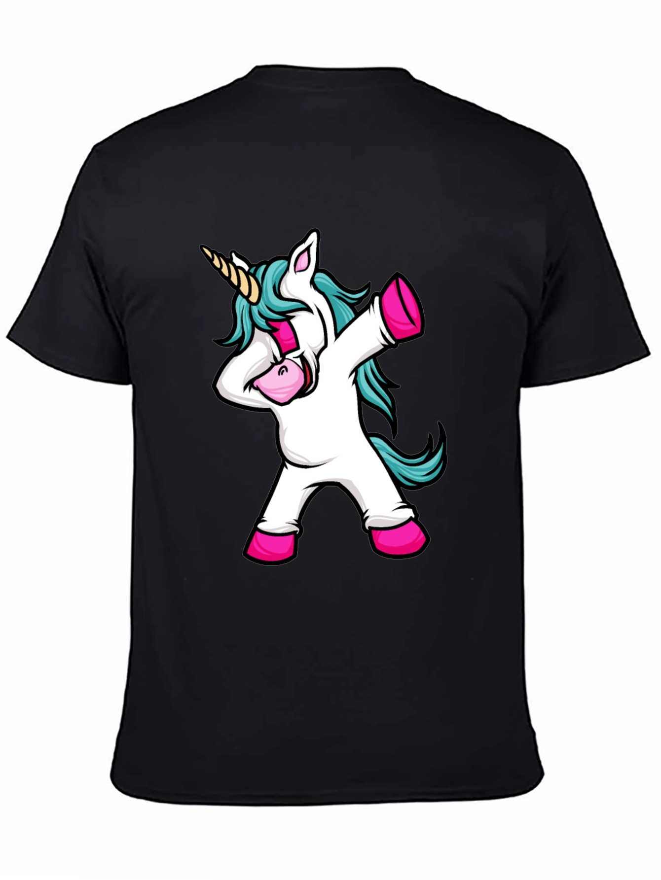 Dabbing Unicorn Black Graphic Tee