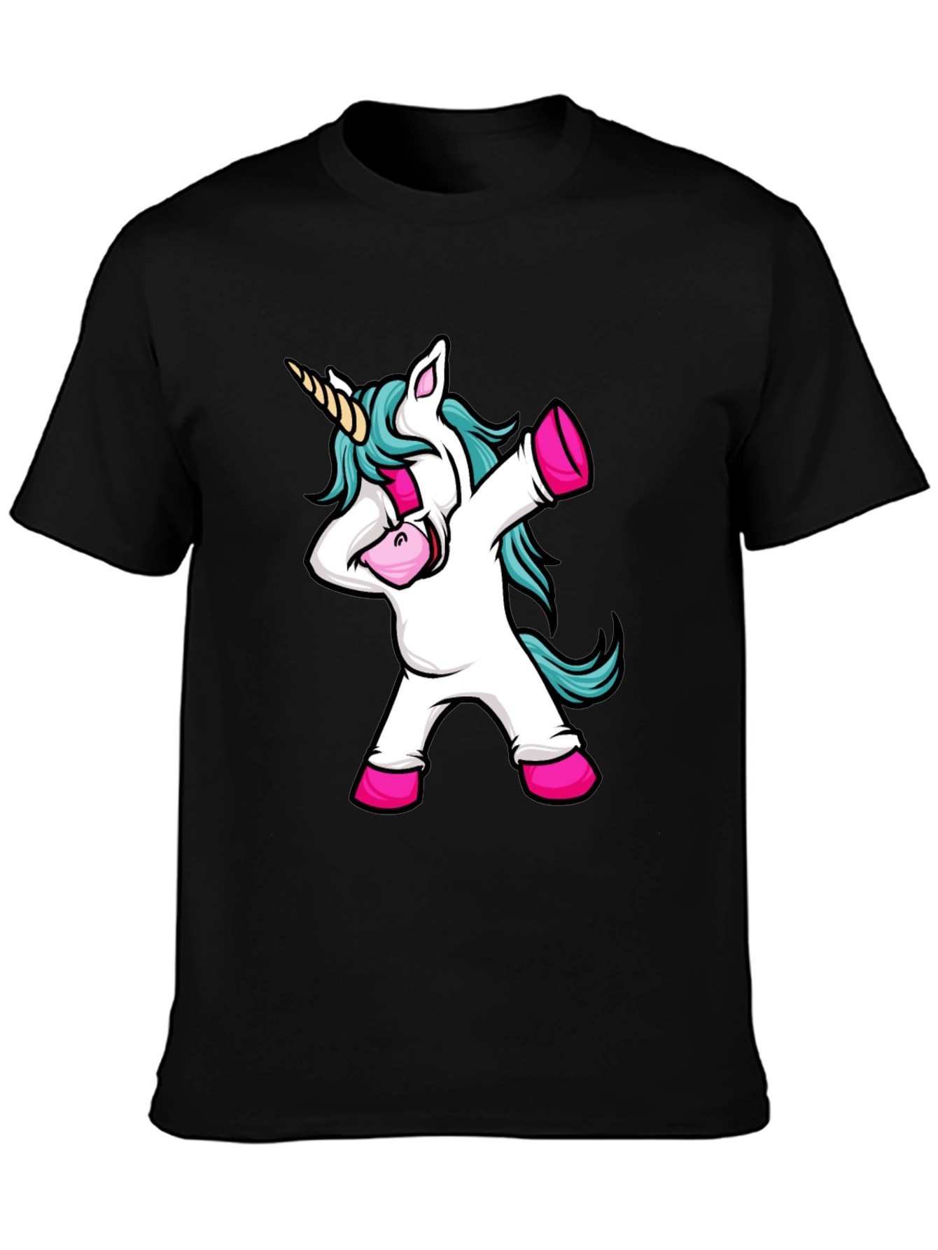 Dabbing Unicorn Black Graphic Tee