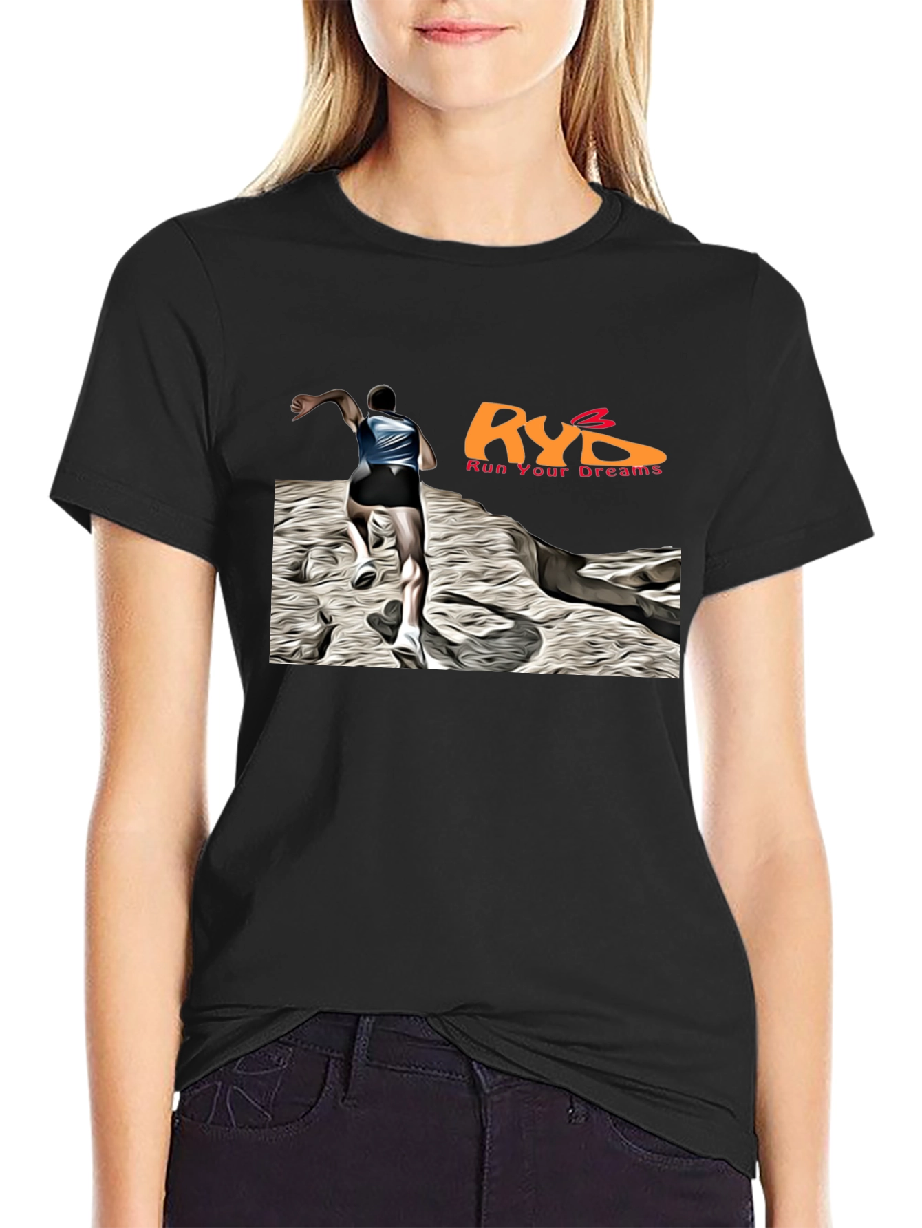 Run Your Dreams Black Graphic T-Shirt
