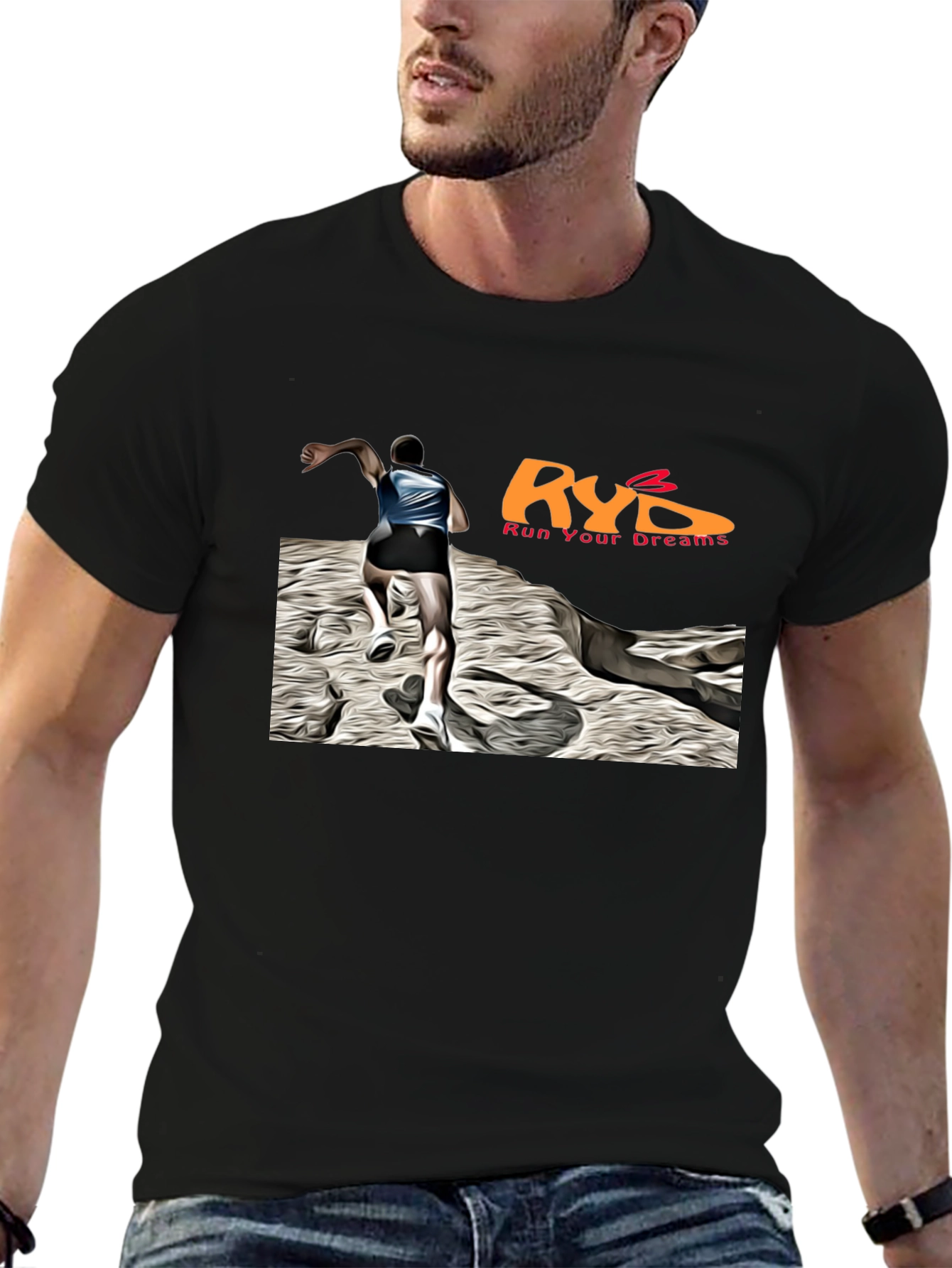 Run Your Dreams Black Graphic T-Shirt