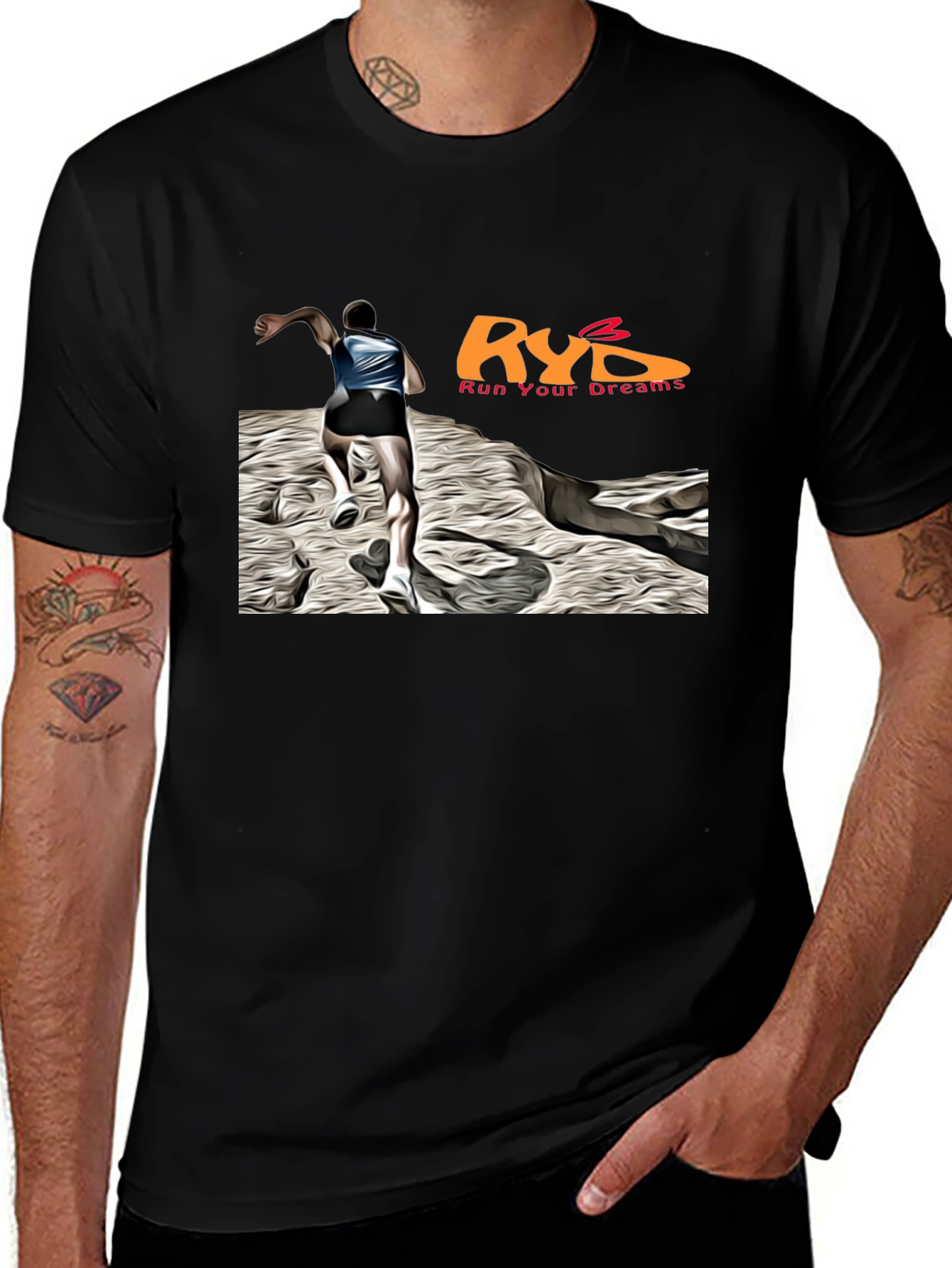 Run Your Dreams Black Graphic T-Shirt