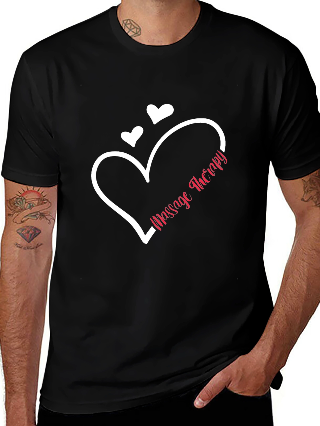Massage Therapy Heart Graphic Tee - Black