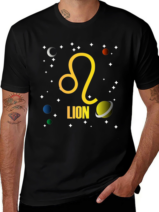 Zodiac Leo T-Shirt - Celestial Lion Design