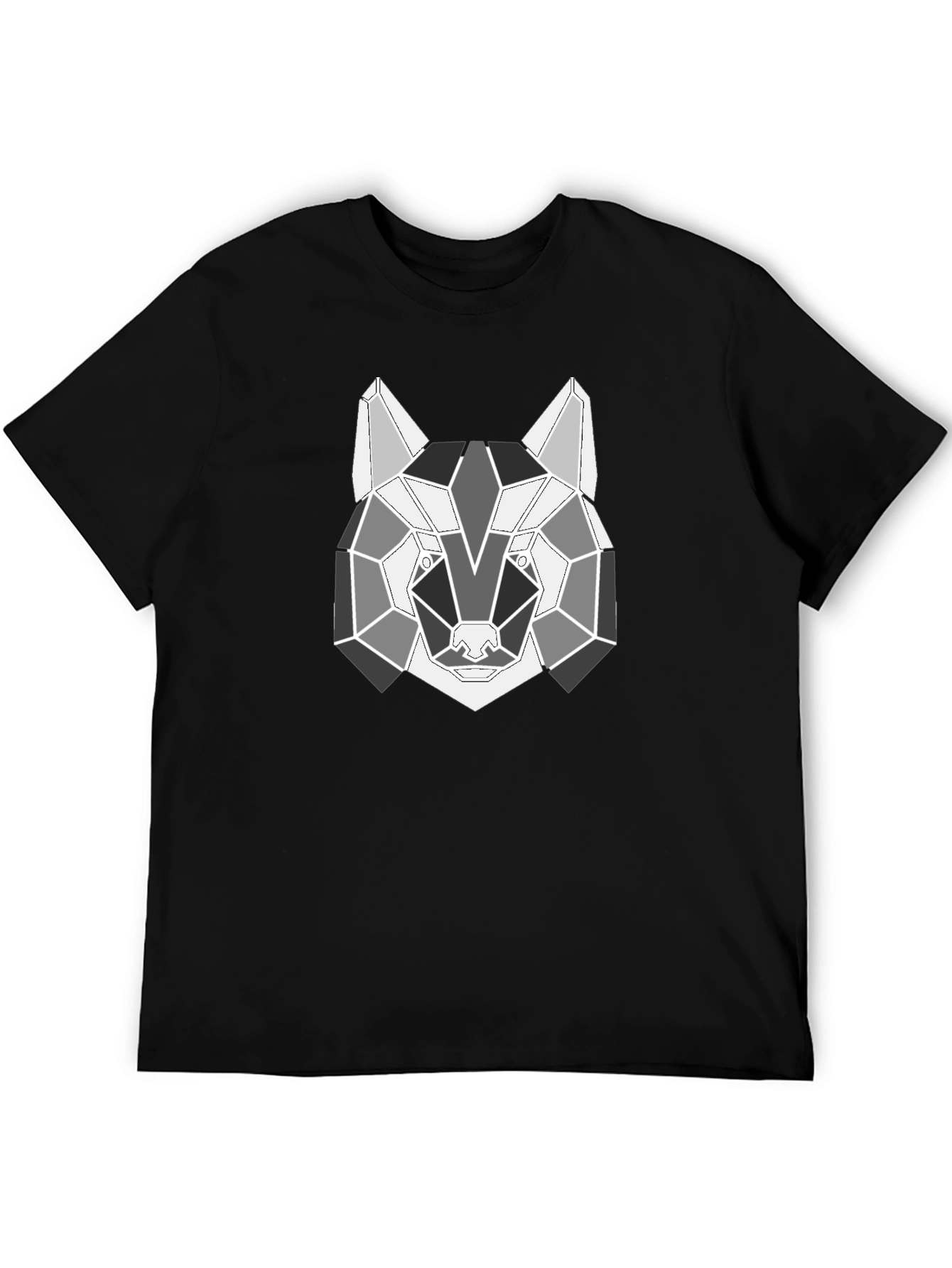 Geometric Wolf T-Shirt - Modern Animal Design