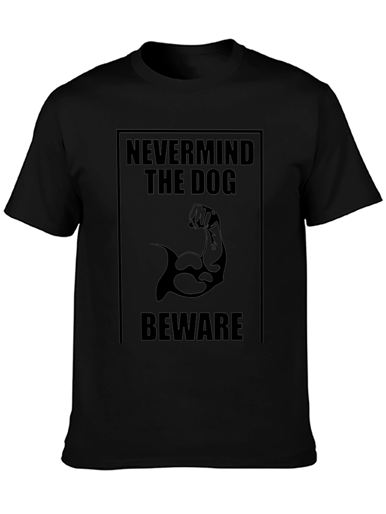 Nevermind The Dog Beware T-Shirt – Funny Muscle Dog Graphic Tee