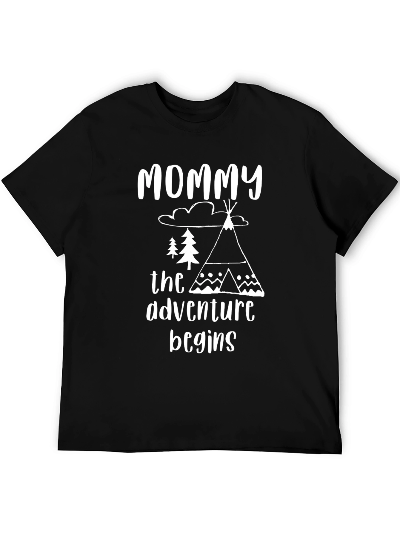 Mommy The Adventure Begins Black T-Shirt